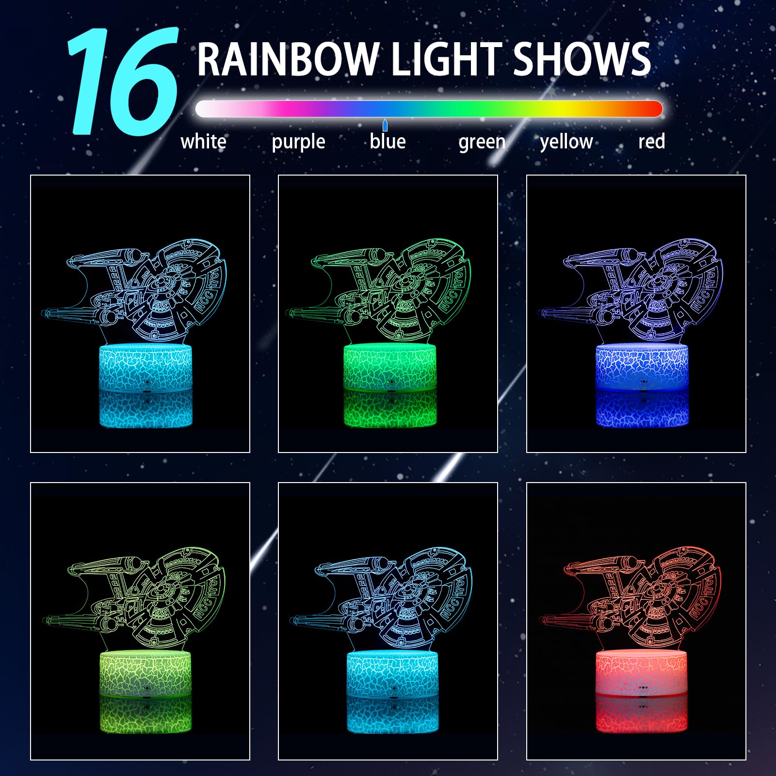 Dabaorry 3D Cool Night Ligh Led Table Lamp With Remote Control And Smart Touch Room Decor For Boy Girl Fans Birthday Christmas