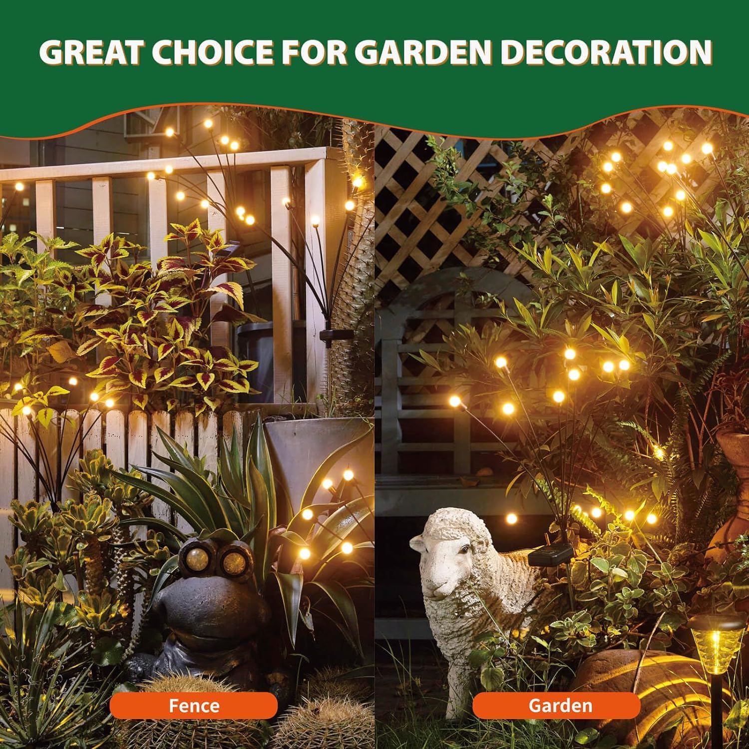 Crileal Solar Garden Lights 6Pack, 48Ledsolar Lights Outdoor, Firefly Lights Solar Outdoor,Fairy Lights，Garden Decor For Pathway Patio Walkway Yard Decorations,White Warm