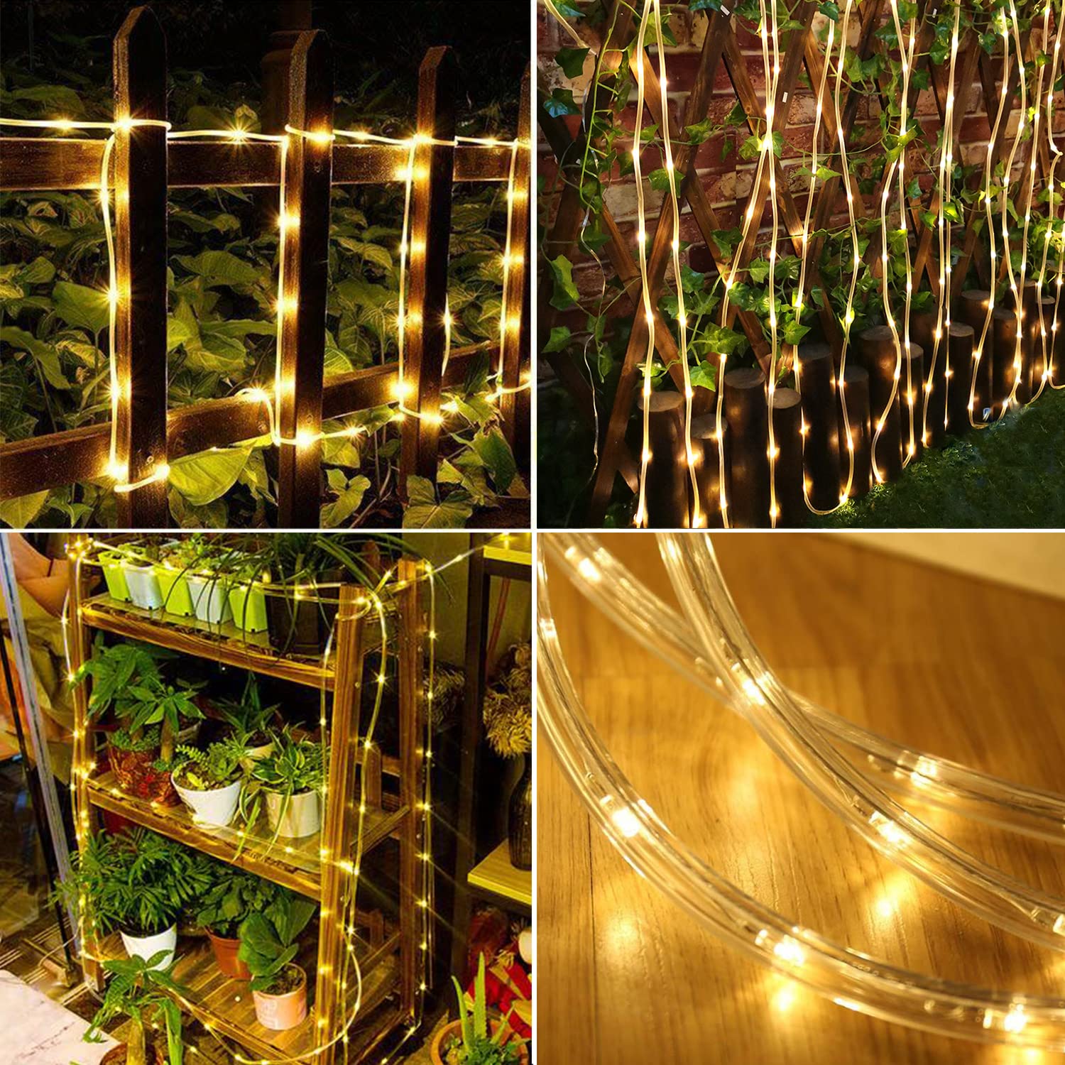 Lairtpow Solar Rope Light Waterproof Ip65 39Ft 100Leds Outdoor Led Solar Outdoor Lights For Party Garden Yard Home Wedding Christmas Halloween Holiday Tree Decoration Lighting