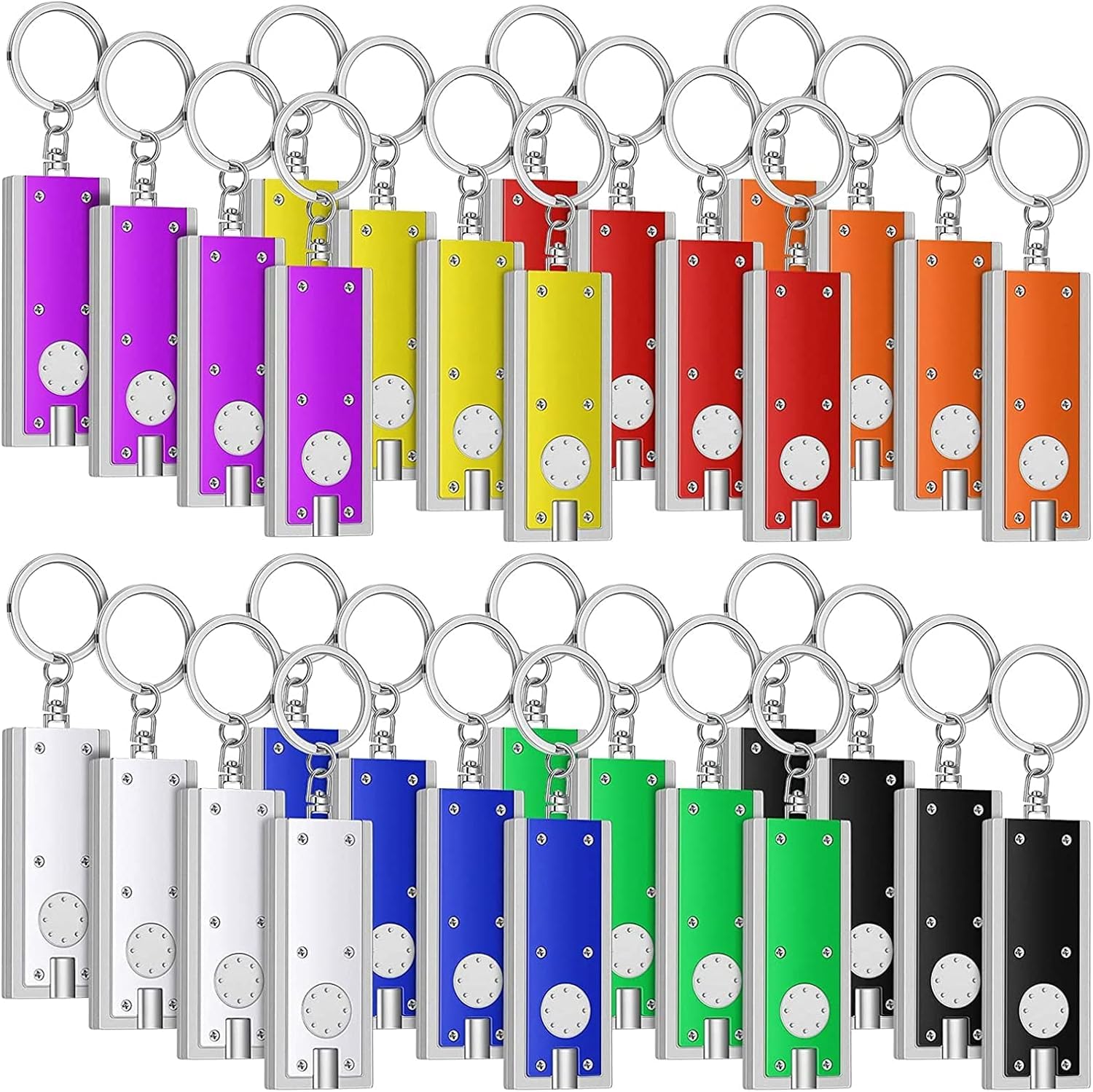 Kissealed 32 Pcs Mini Led Lights,Keychain Flashlights,Portable Key Ring Flash Ligh For Camping Outdoor Activity Party Favors(Multicolor)