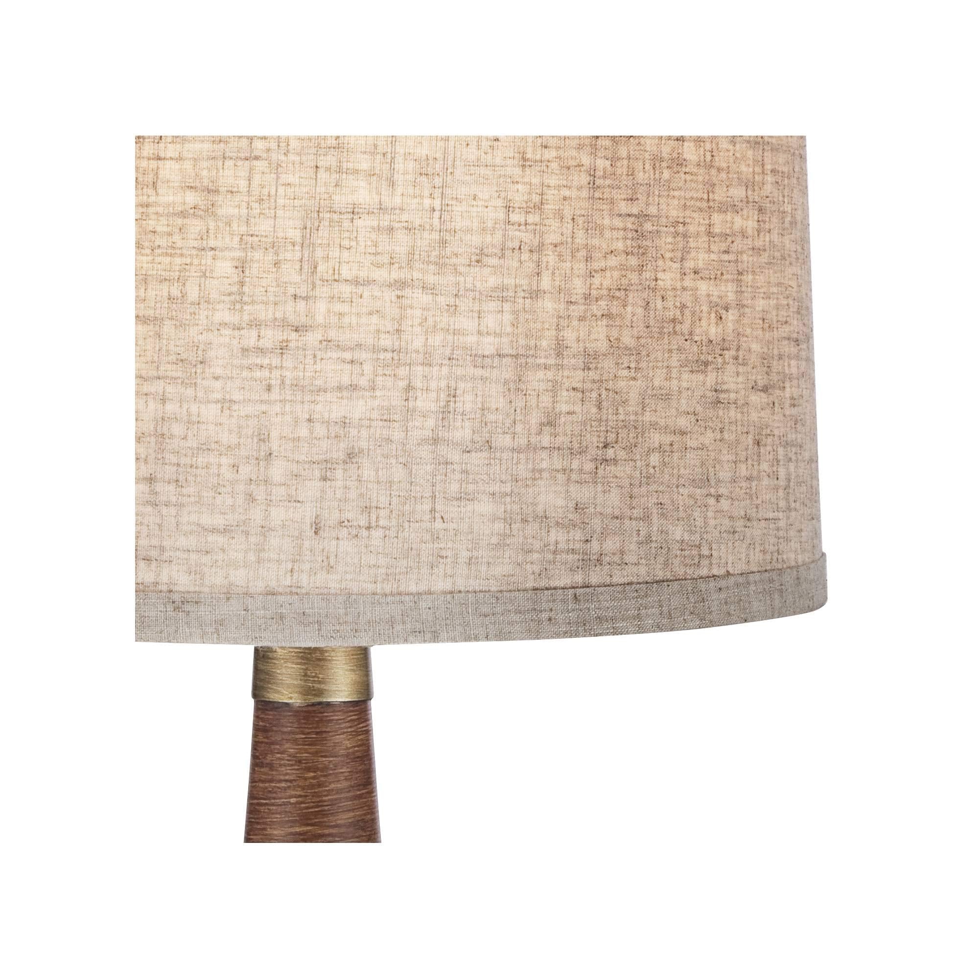 360 Lighting Rexford Mid Century Modern Table Lamp 24" High Walnut Faux Wood Brown Off White Linen Tapered Drum Shade For Bedroom Living Room House Home Bedside Nightstand Office Kids Family