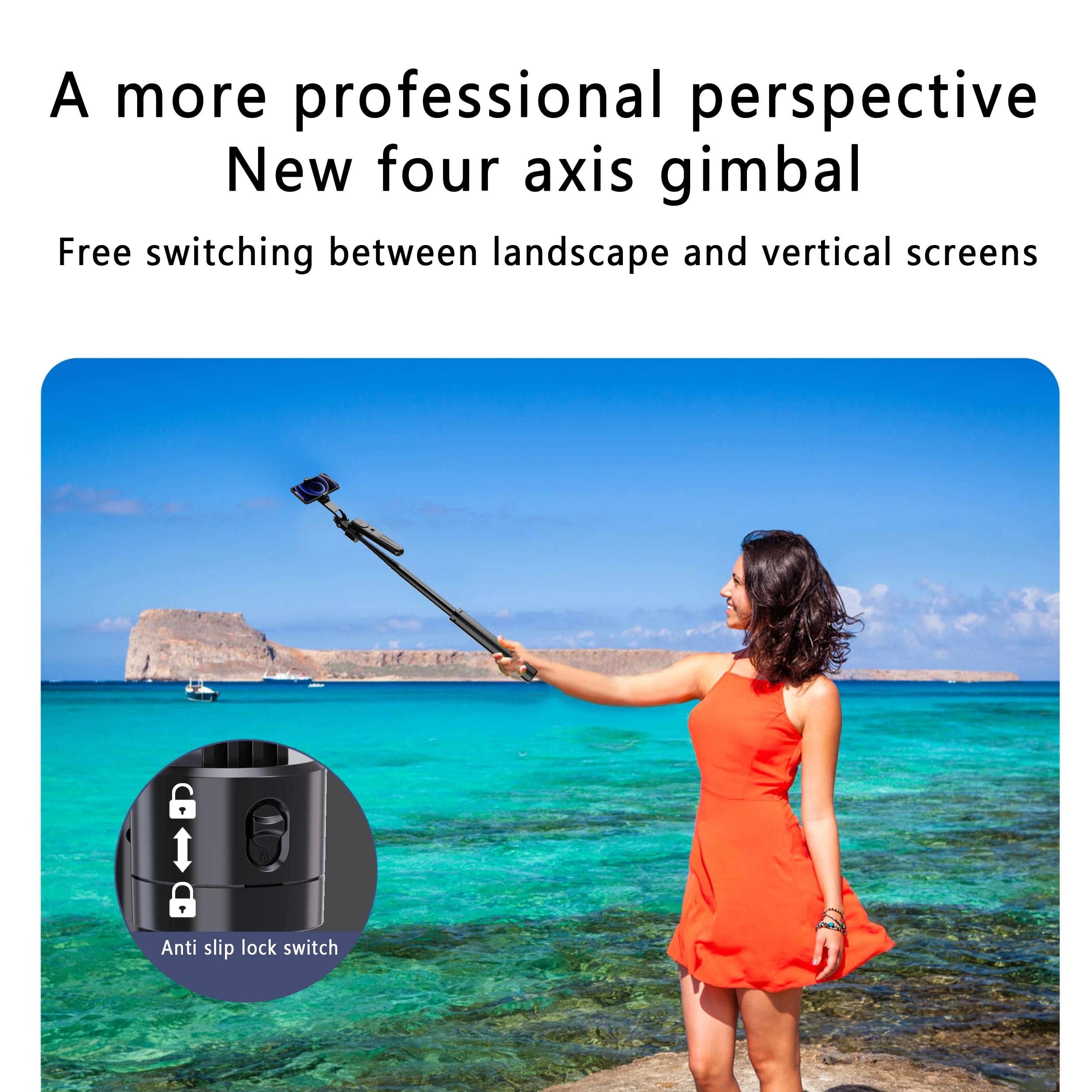 Rupital Extendable Auto Face Tracking Tripod, 360° Rotating Tripod, 70" Selfie Sticks,Both Auto Or Manual Moving Control, Smart Cameraman Shooting For Video, Vlog, Live Stream
