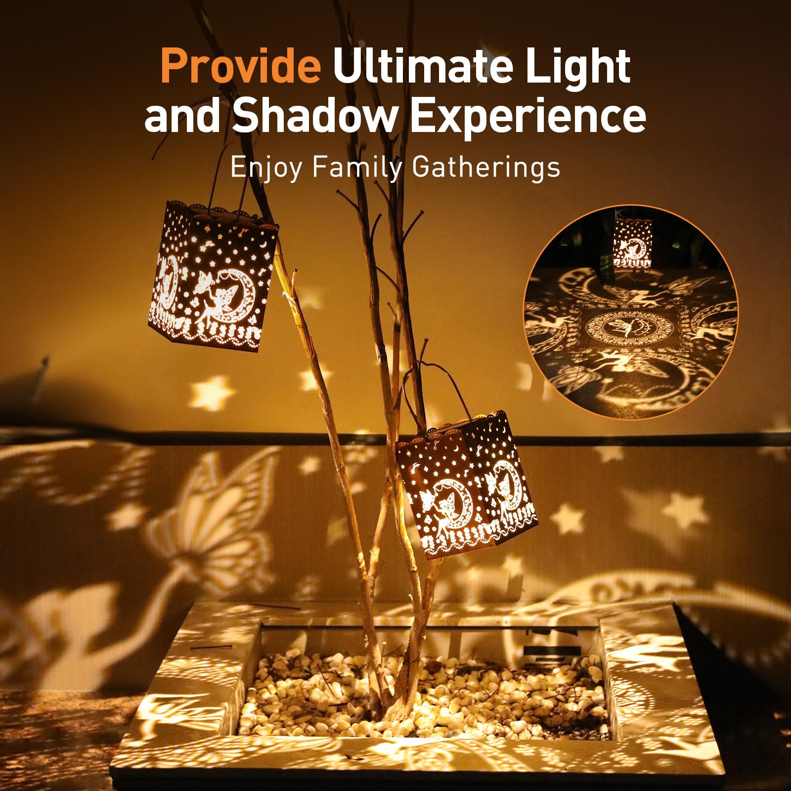 Agptek Flower Fairy Solar Lantern Outdoor Waterproof Garden Light, Metal Hanging Solar & Usb Powered Rgb Changing Light Holiday Gift For Women, Outside Decor Lantern For Backyard, Patio, Porch, Table