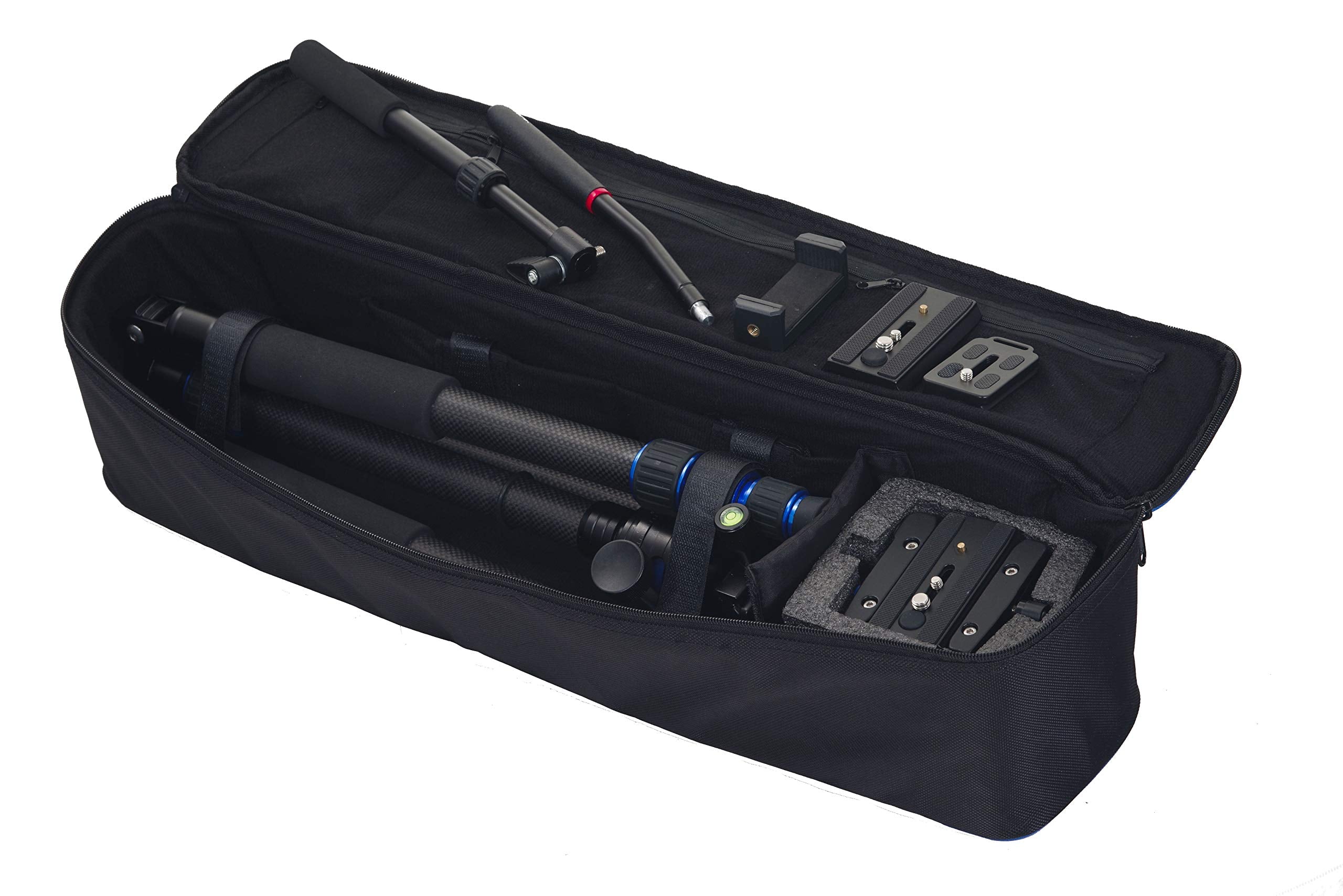 Meopta Carbon Fiber Tripod Kit - Includes 2 Heads (Ball Head & Fluid Head), 4 Adapter Plates, Smartphone Adapter & Padded Carrying Case