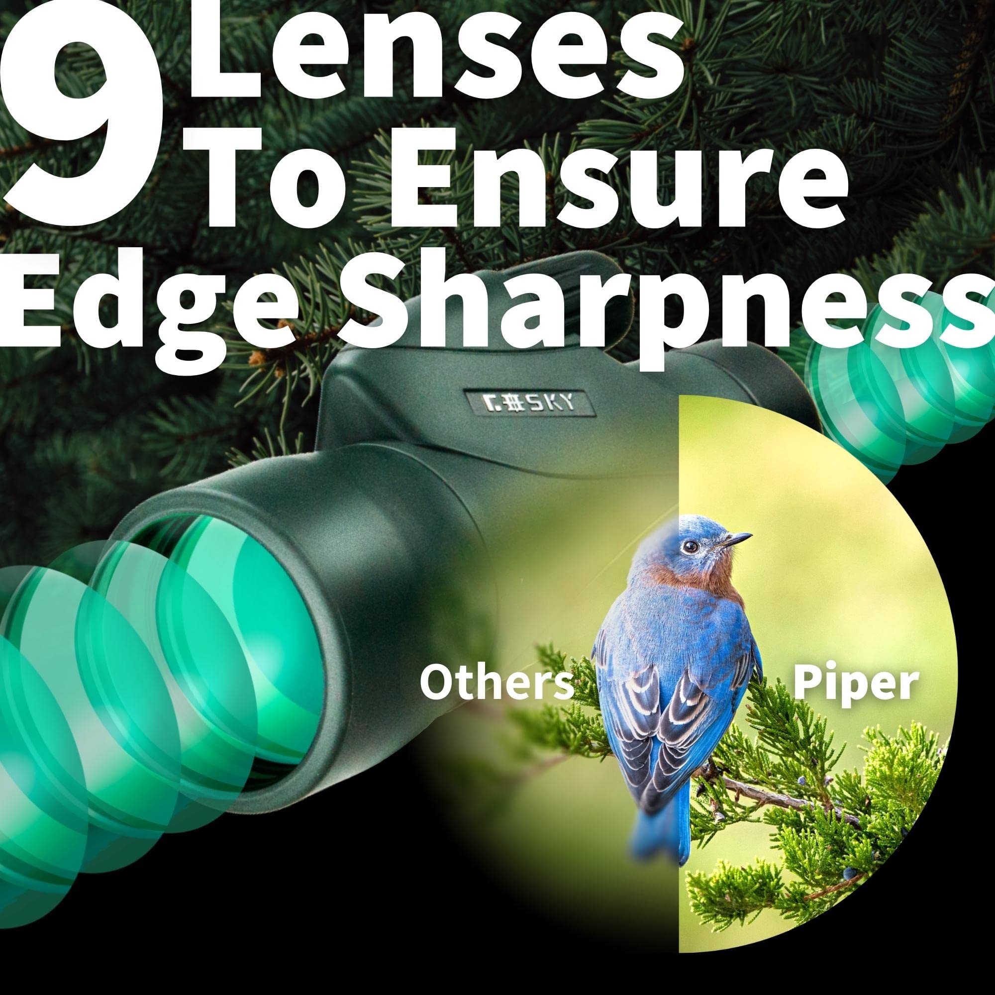 Gosky 12X55 Hd Monocular Telescope With Bak4 Prism & Fmc Lens, Lightweight With Smartphone Adapter - For Bird Watching, Hunting, Hiking, Traveling