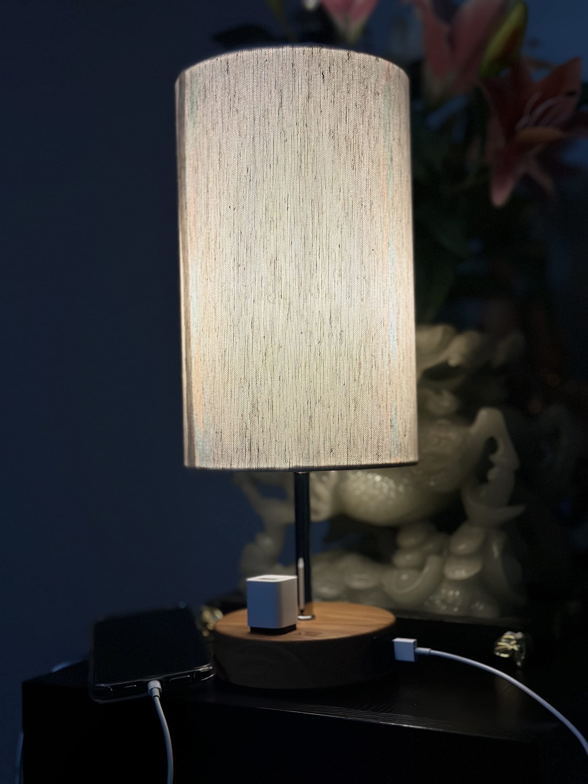 Simplyhomedesigns Simplyhomedesigns【𝟮𝟬𝟮𝟯 𝙐𝙥𝙜𝙧𝙖𝙙𝙚𝙙 Touch Bedside Nightstand Table Lamp W/ 2 Usb-A Charging Ports & Outlet 3-Way Dimmable For Bedroom,Living Room,Office,Dorm(Light Bulb Included), Grey/Black
