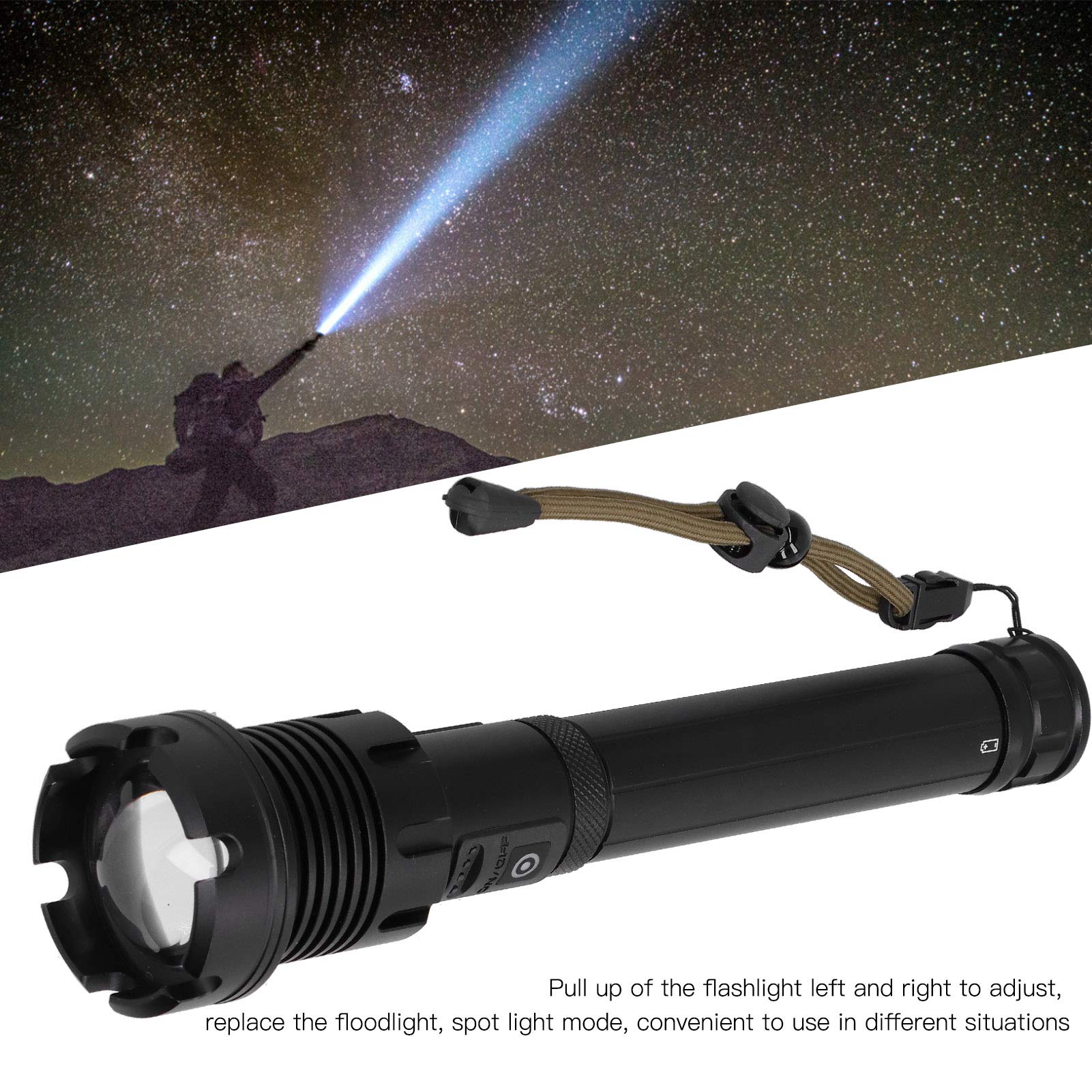 Houh Rechargeable Flashlights, Rechargeable Torch 2500Lm Usb Charging For Outdoor