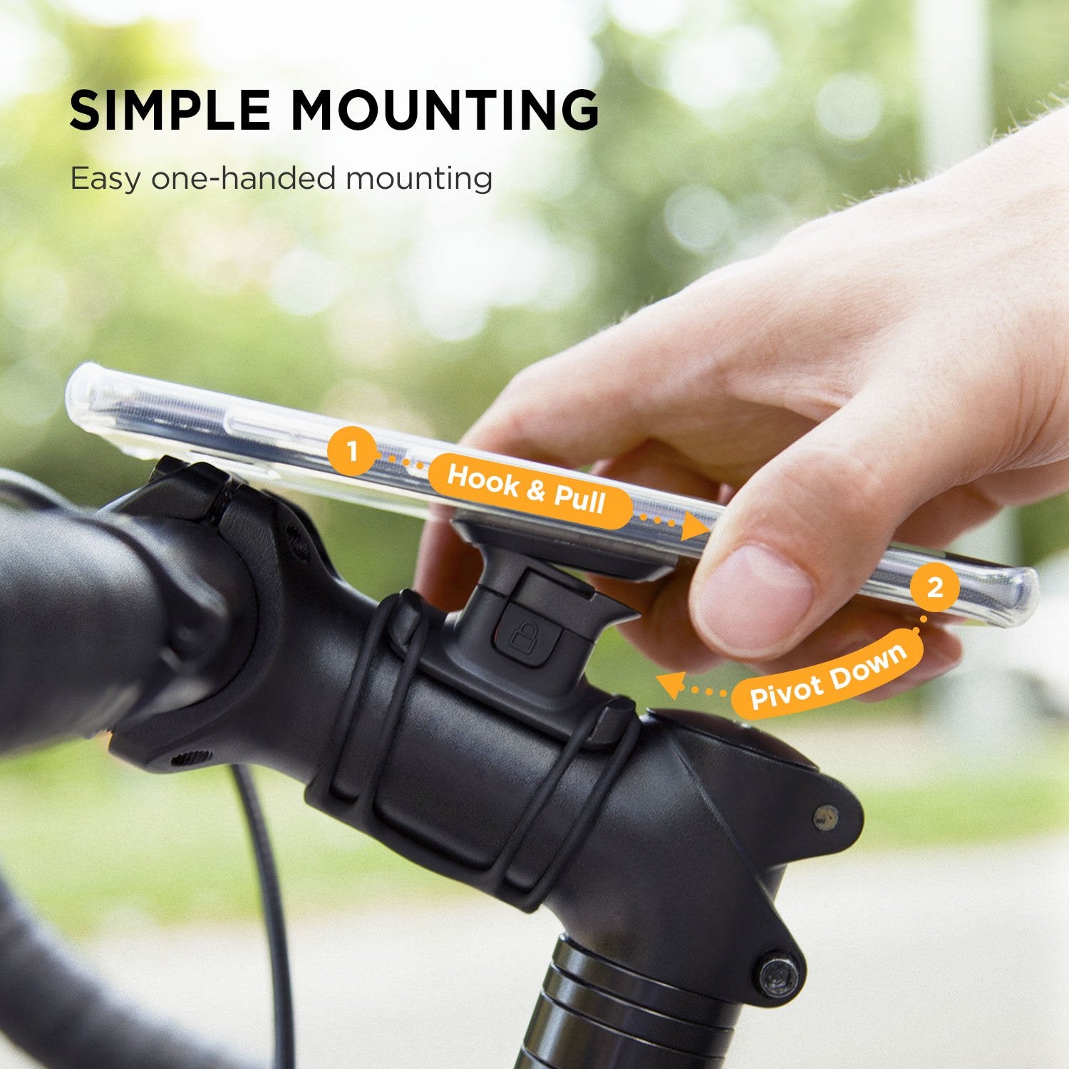 Iottie Active Edge Go Bike Phone Holder Bar Mount  Smartphone  Iphone Xs Max R 8/8S 7 Plus 6S 6 Se Samsung Galaxy S8 Plus S8 Edge S7 S6 Note 8 5 (Hlbkio104)