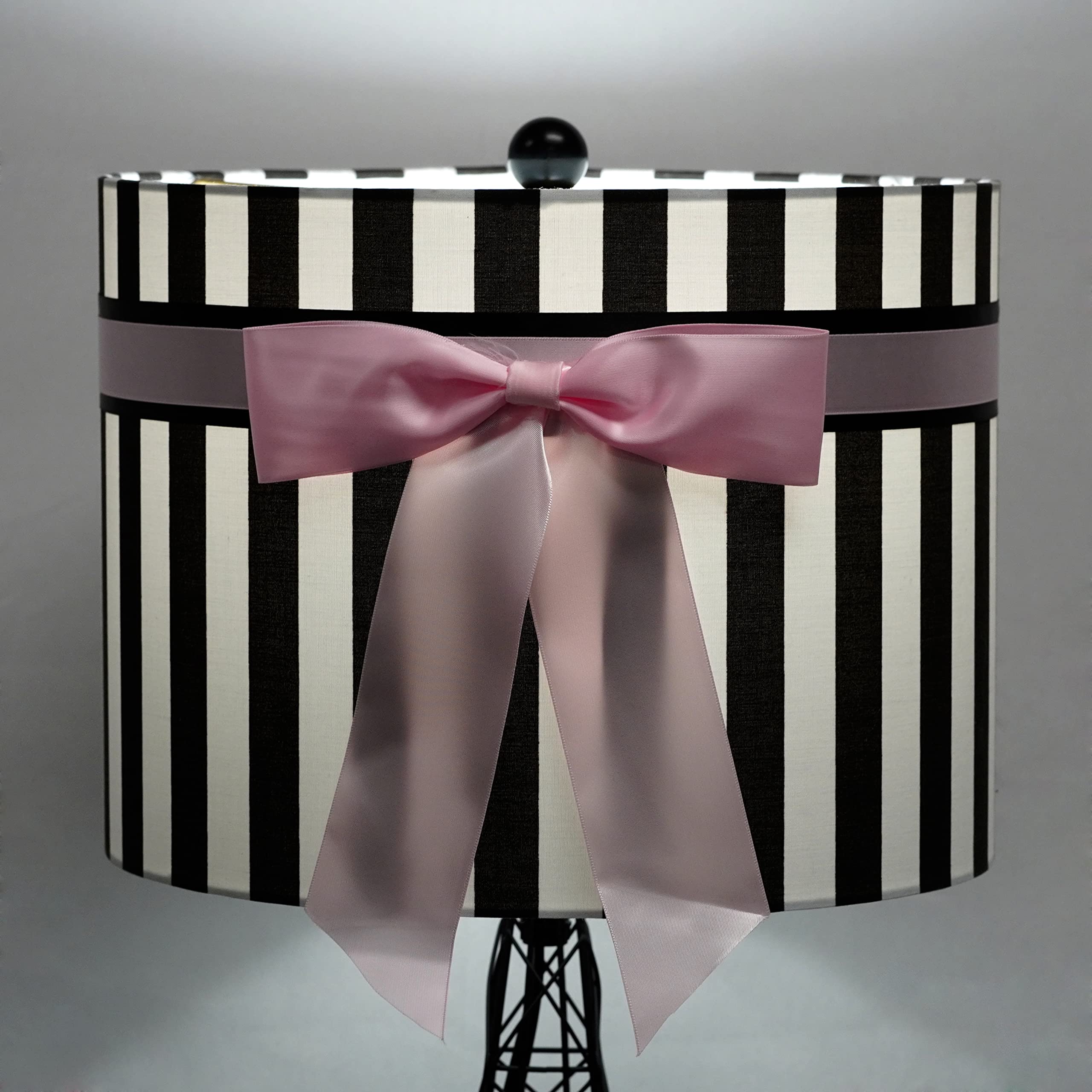 Melloway 24.5" The Eiffel Tower Base Table Lamp With Bowknot Shade, Table Lamp For Girl'S Room