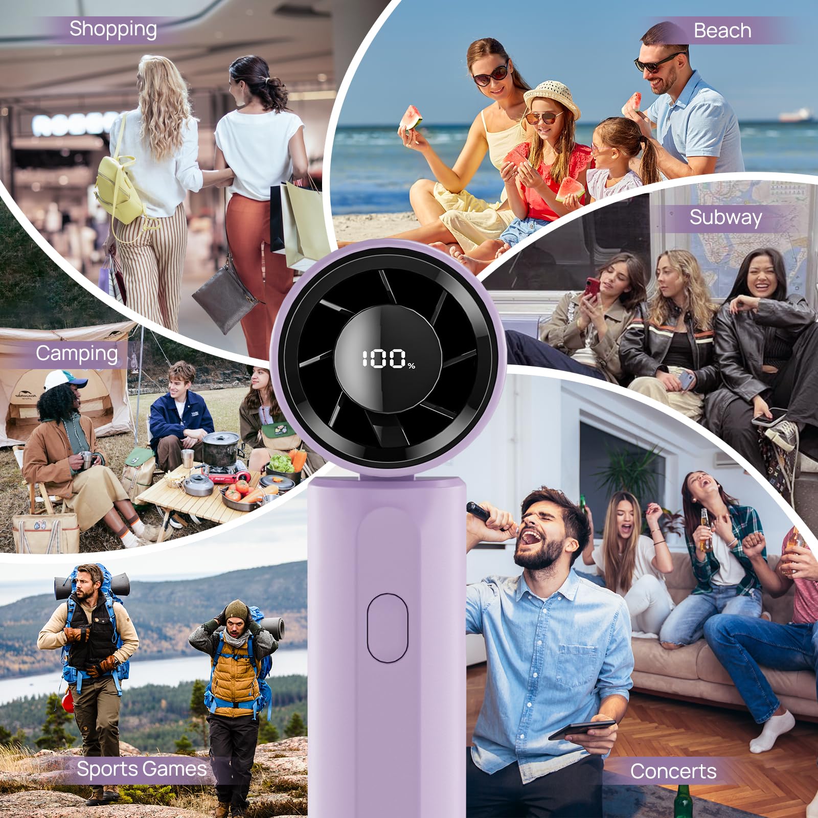 Portable Handheld Turbo Fan, Mini Personal Fan 18000Rpm Speed(1-100) Adjustable, 3-In-1 Rechargeable