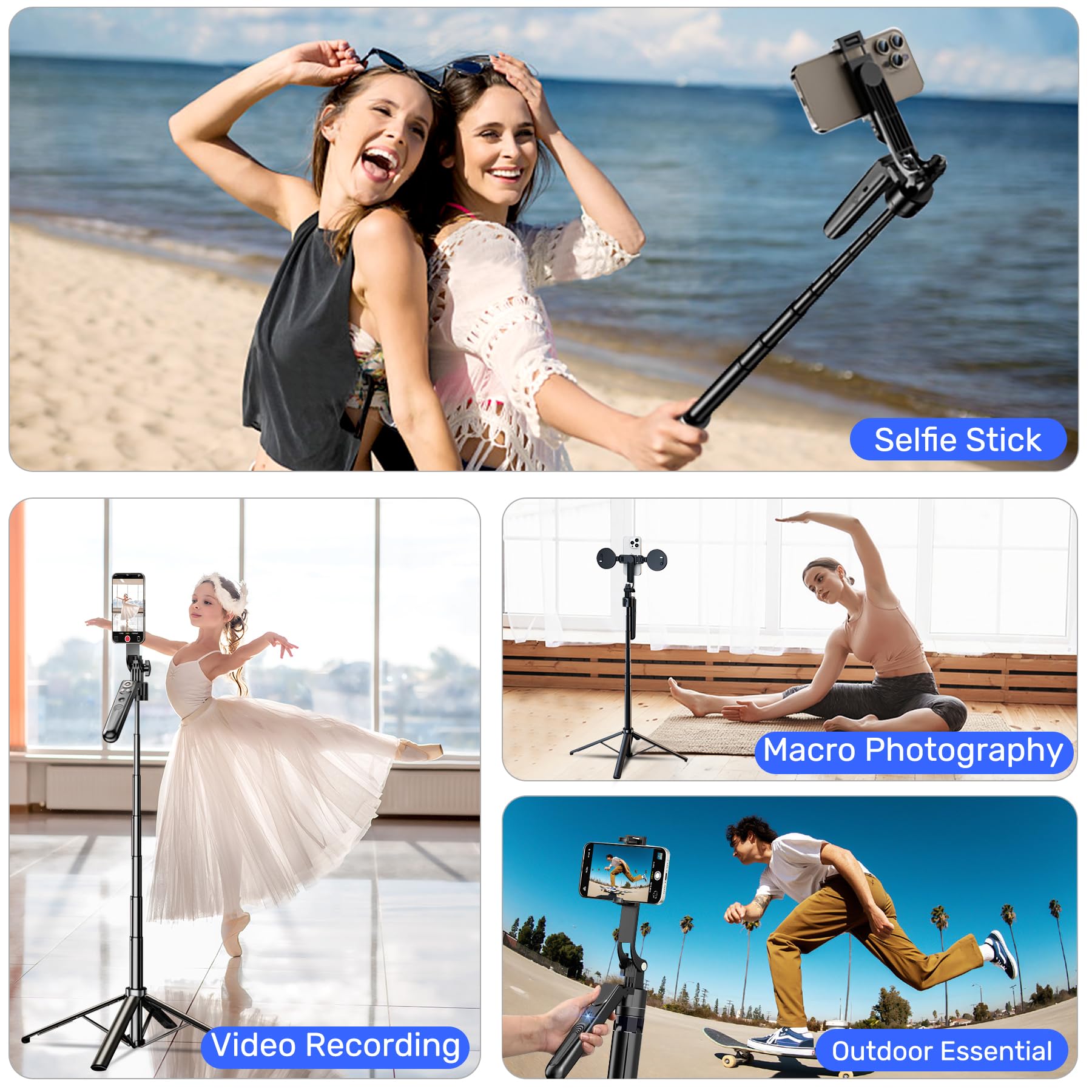 Hefrseyo Auto Face Tracking Selfie Stick Tripod For Iphone With Light,360 Rotation That Follows Your Movement,70" Phone Camera Tripod Stand With Remote For Content Creator Vlog Live Stream Video Recording