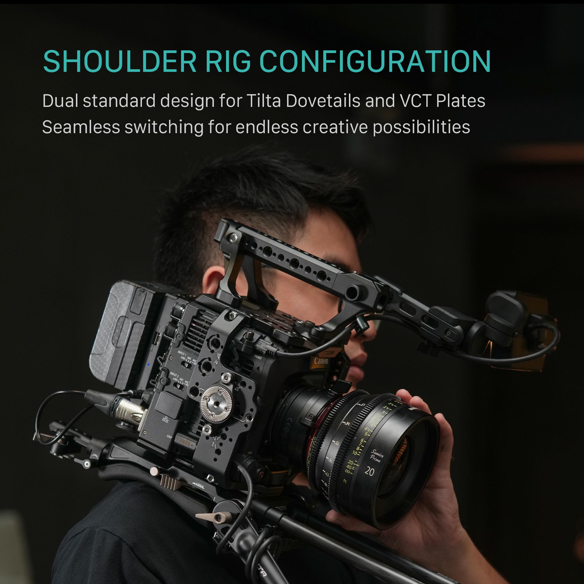 Tilta Camera Cage Advanced Kit For Canon C400  Includes Full Cage, Rear Accessory Plate, Top Handle Extension, Shoulder Baseplate & More  Arri Rosette, Nato Rail, 3/8"-16 & 1/4"-20