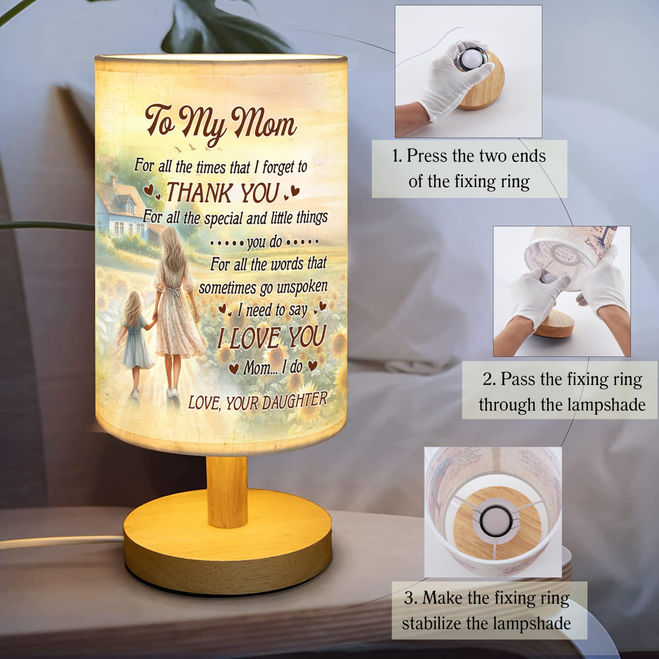 Myfihu Mom Table Lamp Mother'S Day For Mom From Daughter, Mother Daughter Lamp Tnt11
