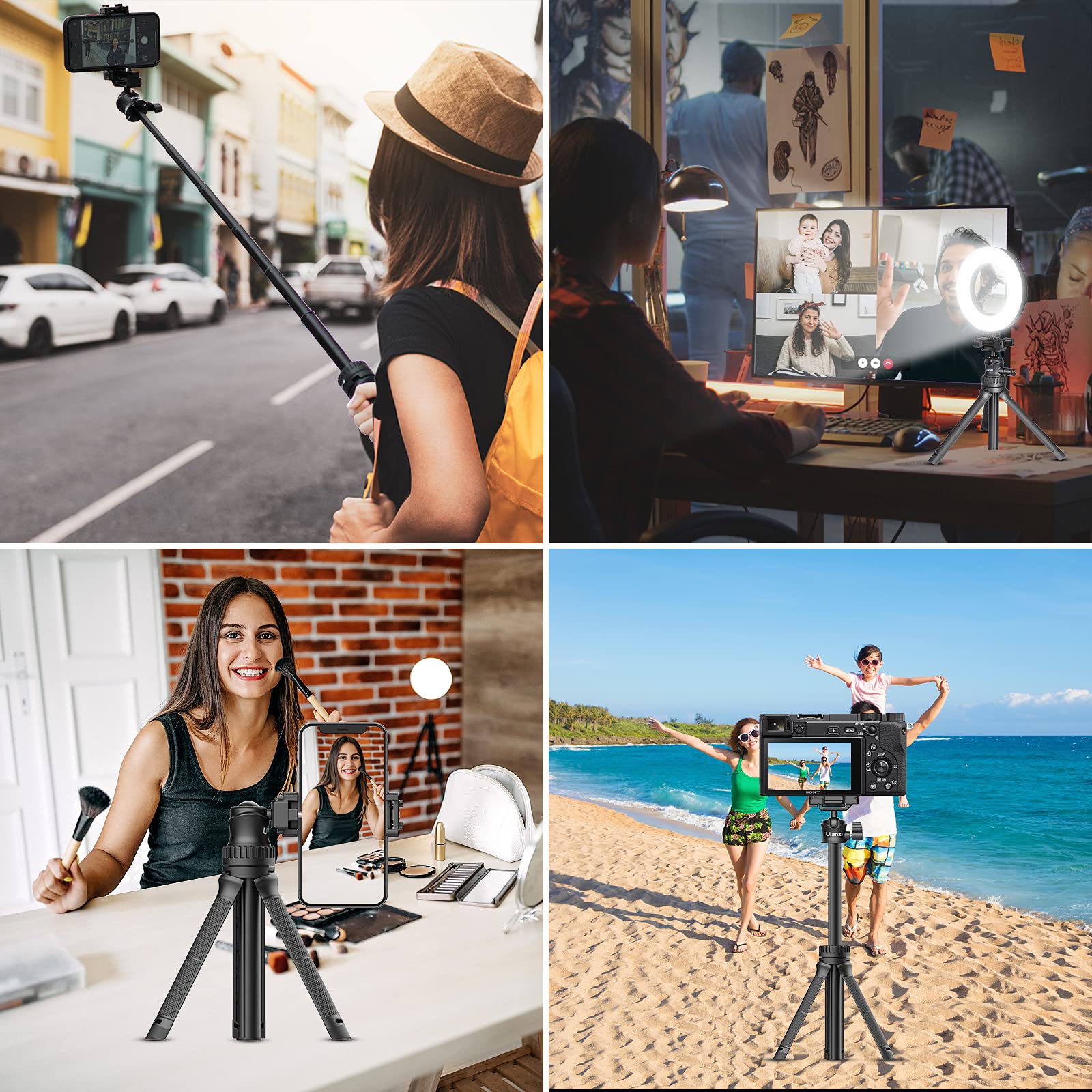 Ulanzi Smartphone Tripod, Mt-34 Selfie Stick Tripod All-In-One, Extendable Tripod Camera Compatible With Iphone 12 Pro Max/12 Mini/11 Pro Max/Xr/X, Samsung Phone, Vlog Camera