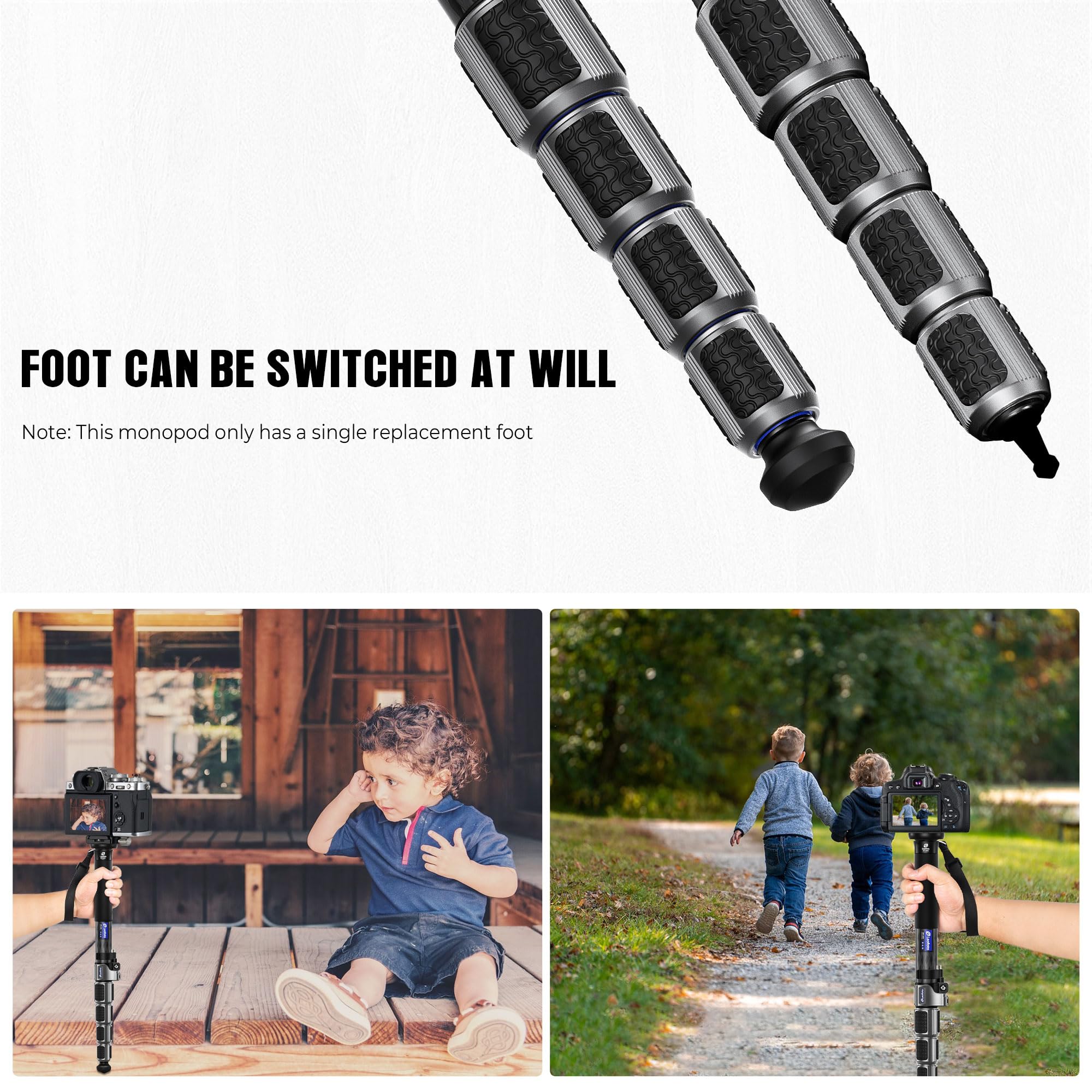 Leofoto Carbon Fiber Camera Monopod Lightweight Travel Quick Lock System, Maximum Load 40Kg, 360° Panoramic Camera Stand, Waterproof System (Mpc-366C)