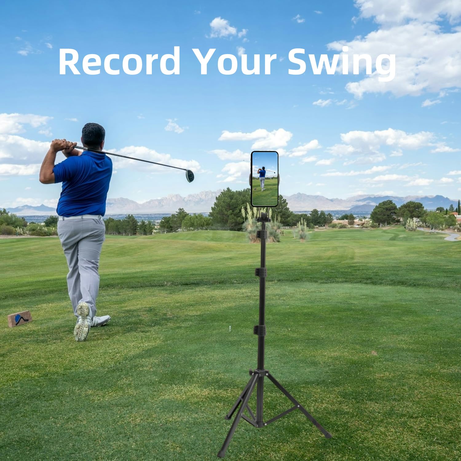 Yki Golf Tripod Stand For Recording Swing, Golf Phone Holder For Swing Training Aid, Golf Selfie Stick Tripod For Phones And Action Cameras