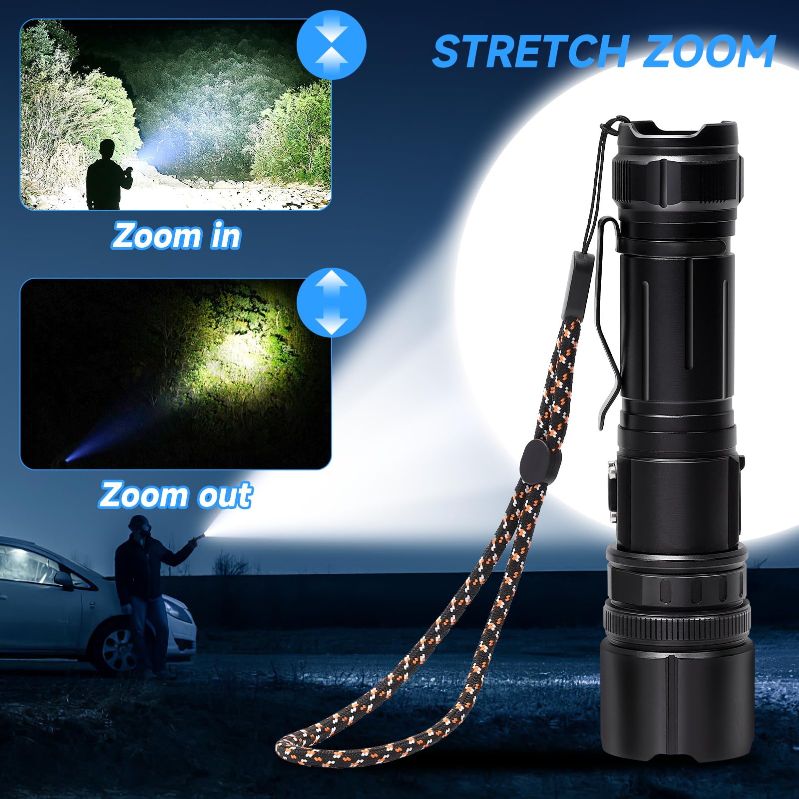 Unicumoo Rechargeable Flashlights High Lumens, Utility Flash Light Portable, 1000 Lumens Super Bright Led Flashlight Waterproof With Usb Cable, 5 Modes Zoomable Brightest Flashlights For Home/Outdoor