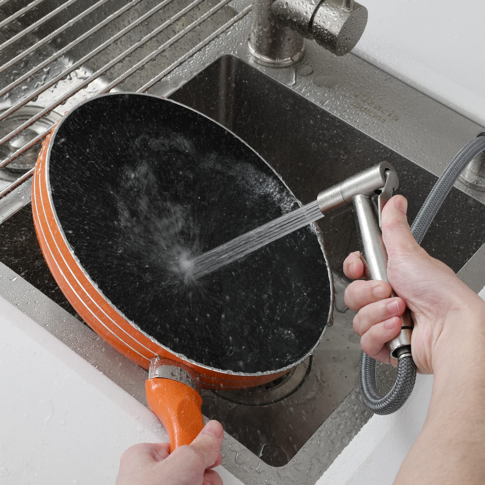 Ciencia Stainless Steel Kitchen Sprayer Set Hand Held Sprayer For Kitchen Sink Brushed Nickel, Ws030F