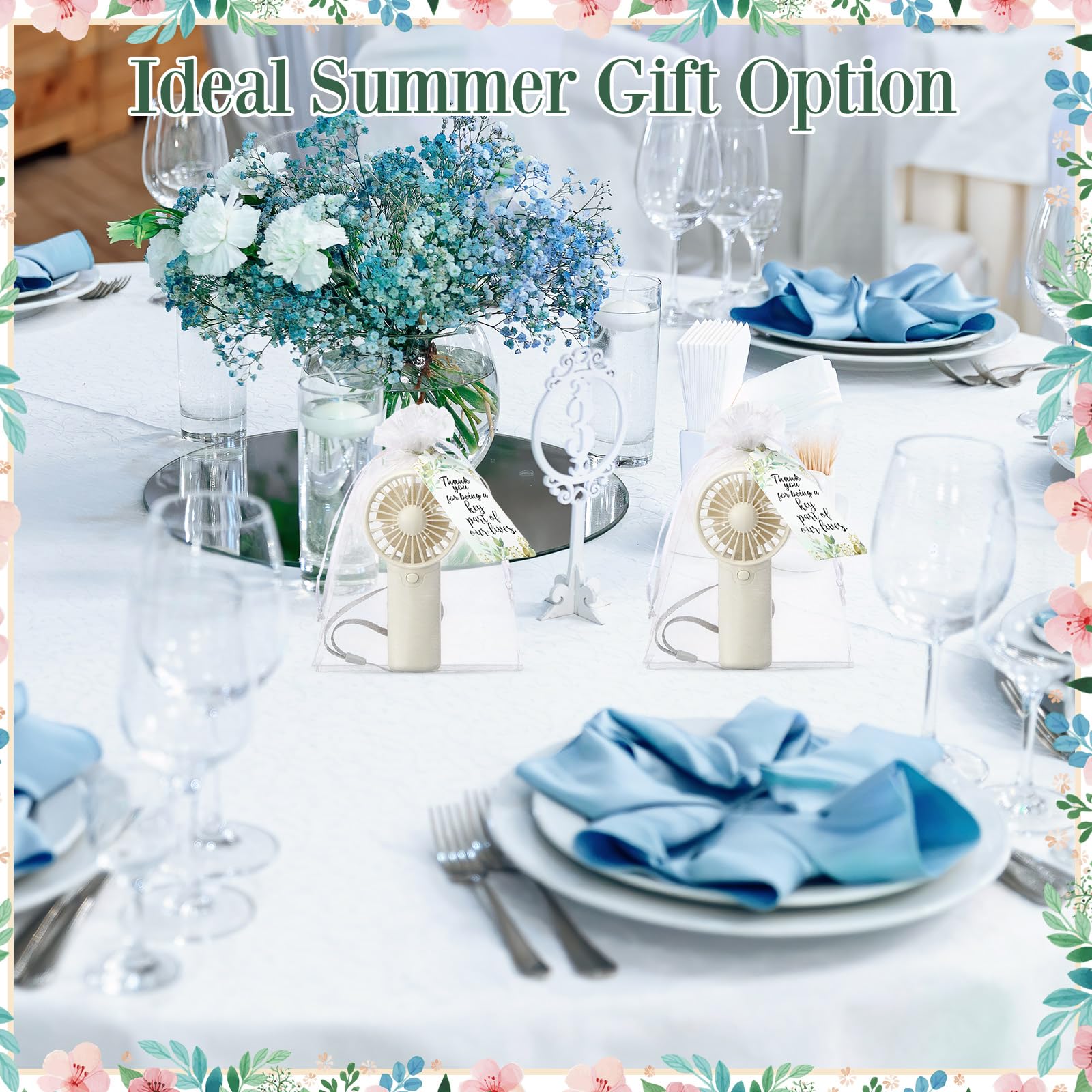 50 mini handheld wedding fans, ideal for guest favors, bridesmaids, and outdoor wedding events Koospark