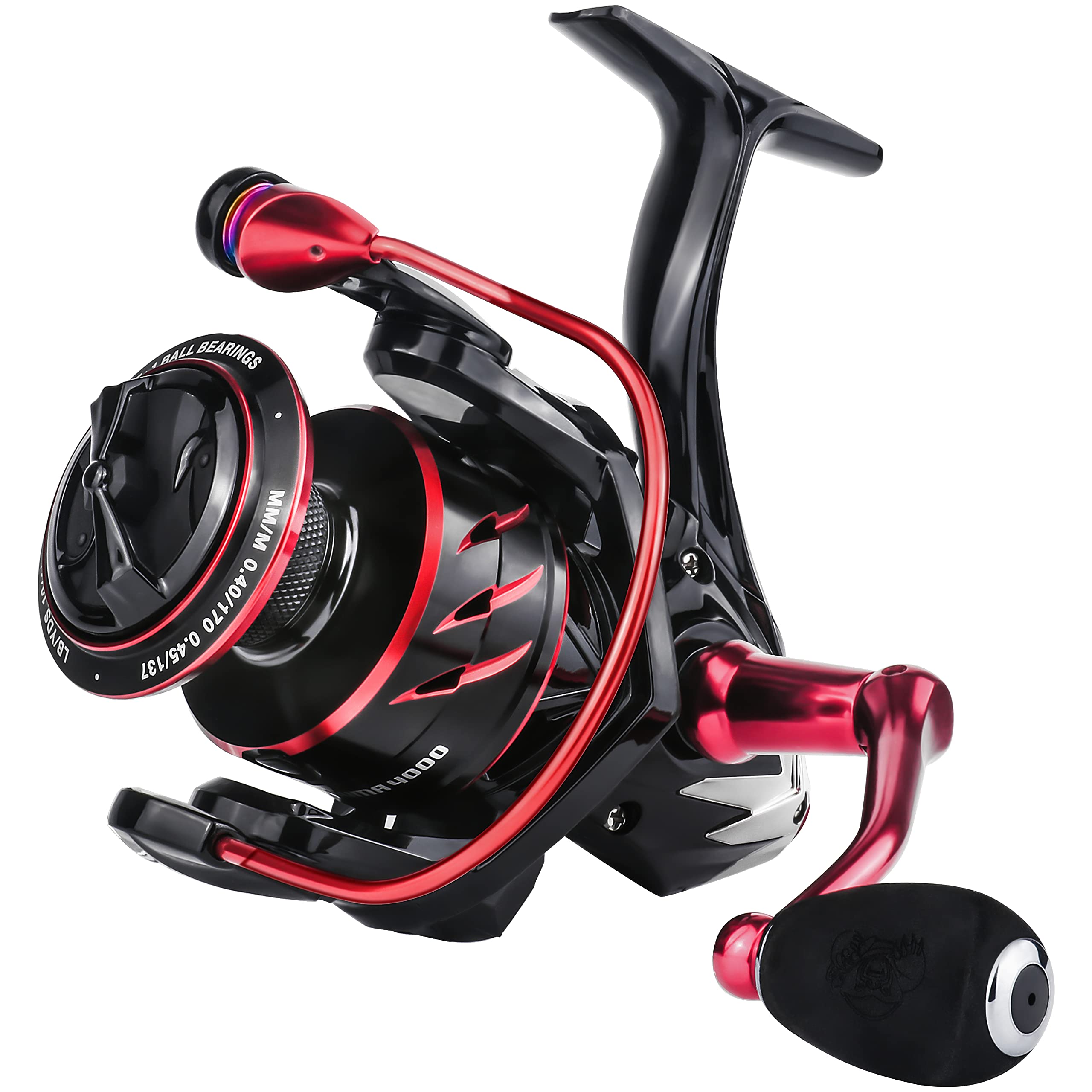 Runcl Spinning Fishing Reel Ancohuma, Powerful 26 Lb Max Drag, 7+1 Stainless Bb, 6.2:1 Cnc Aluminum Alloy Spool, Unique Smooth Colorful Ceramic Line Roller, D.S.S.R Double Shield For Freshwater