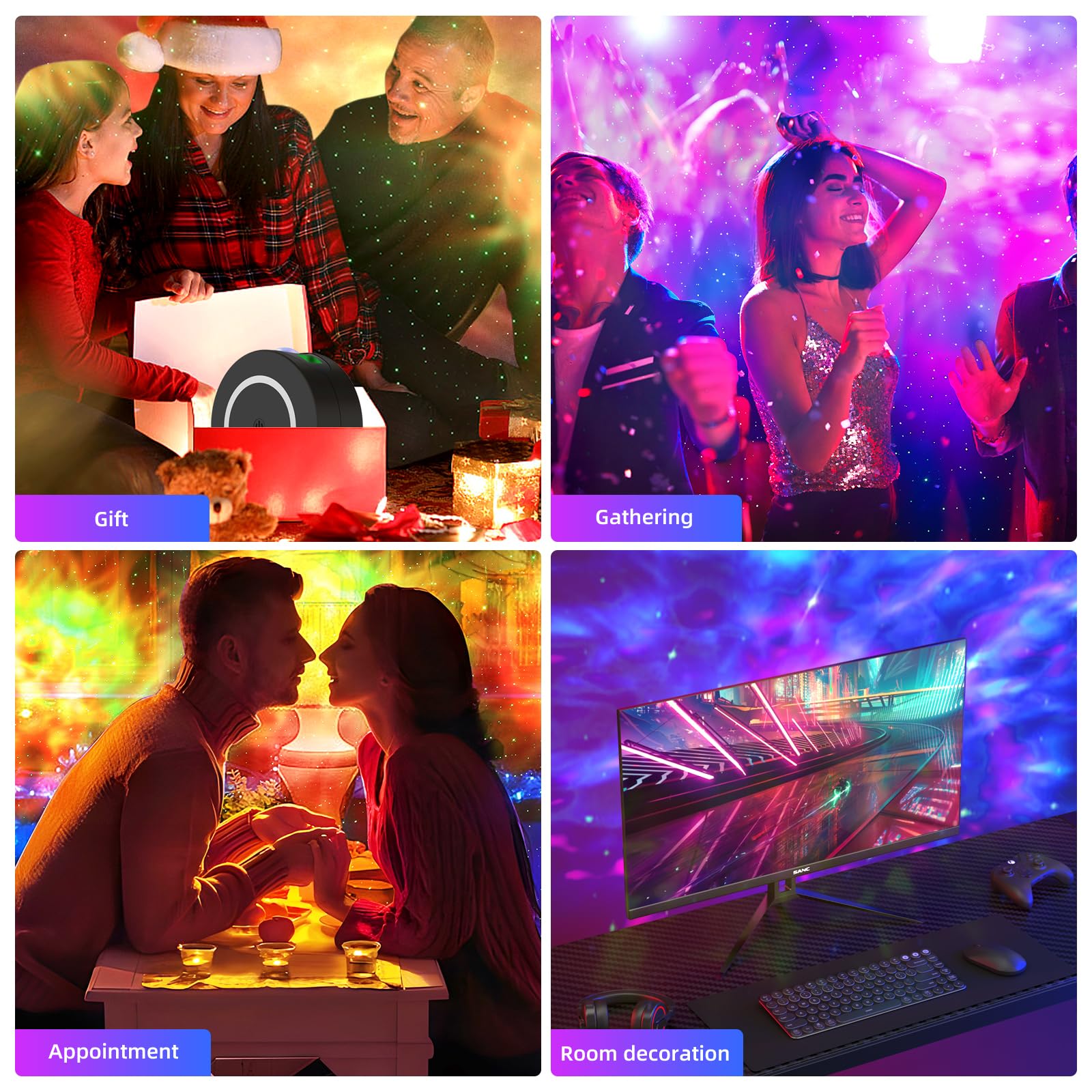 Uwesmart Galaxy Projector, Star Projector With Bluetooth Speaker, Night Light With Timer And Remote, For Bedroom, Home Decor, Christmas, Birthday