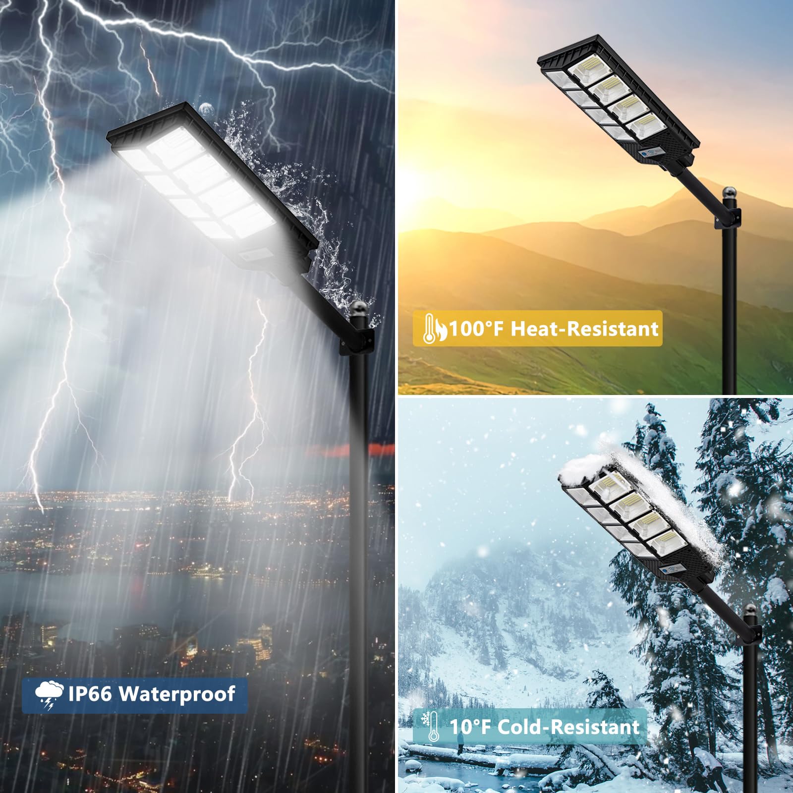 Viruhaka Solar Outdoor Lights,448Leds Street Lights With 20000Lm Hight Brightness, Ip66 Waterproof Security Flood Light, Dusk To Dawn Solar Street Lights,For Exterior Wall, Patio, Yard, Deck, Garden