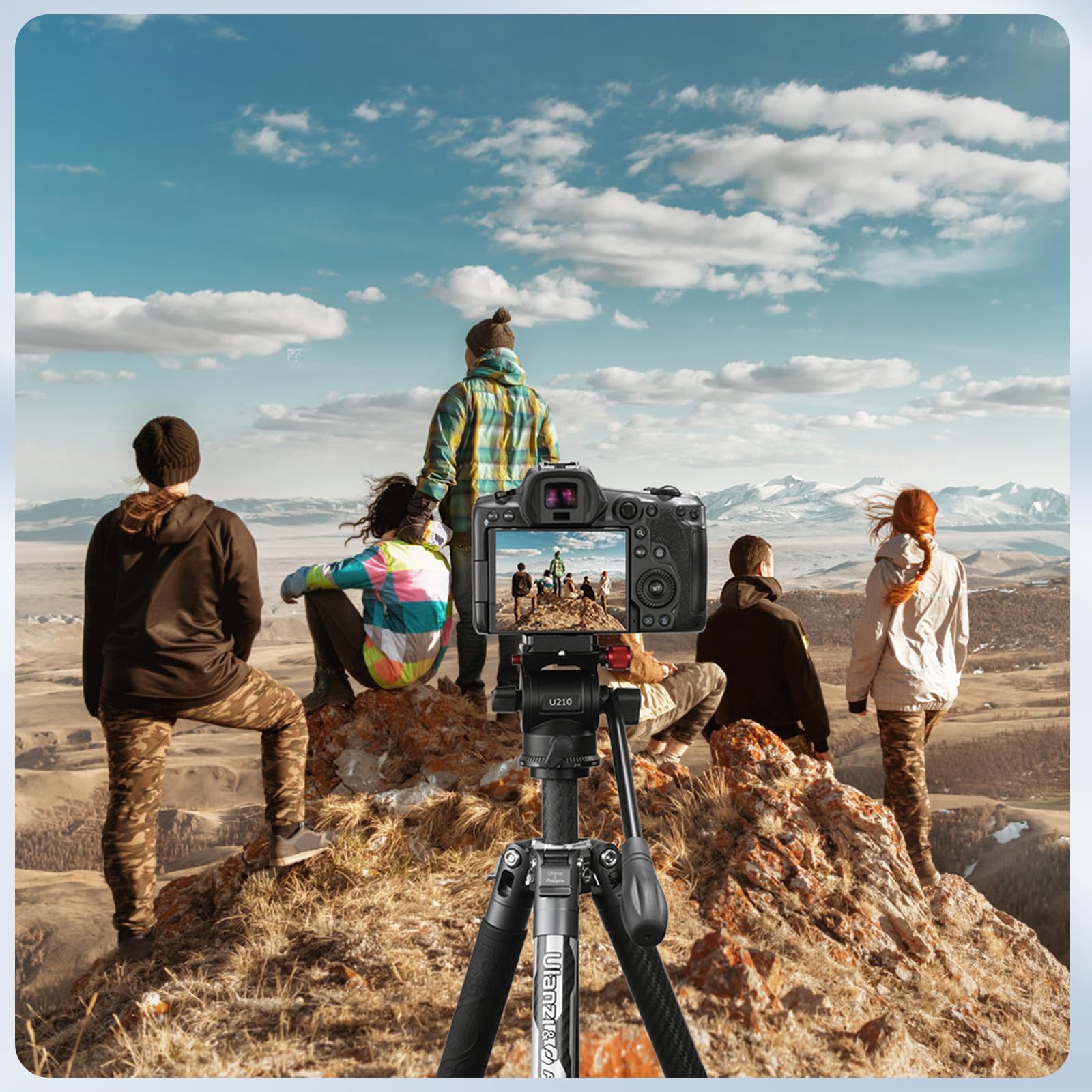 Ulanzi U210 Tripod Fluid Head, Mini Pan Tilt Head W Handle,Built-In 1/4'' & 3/8'' Adapter, Panoramic Ball Head W Arca Swiss Quick Release Plate Lightweight For Compact Camera Load Up To 11.02 Lb/5Kg