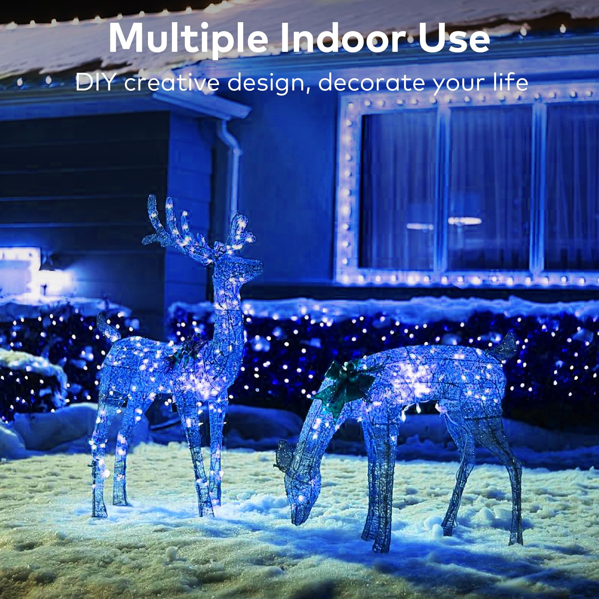 Ohlux 3 Pack Solar String Lights Outdoor, Blue Total 99Ft 300Led Solar Powered Waterproof Fairy Lights, 8 Modes Christmas Lights For Garden Christmas Patio Tree Wedding Decor