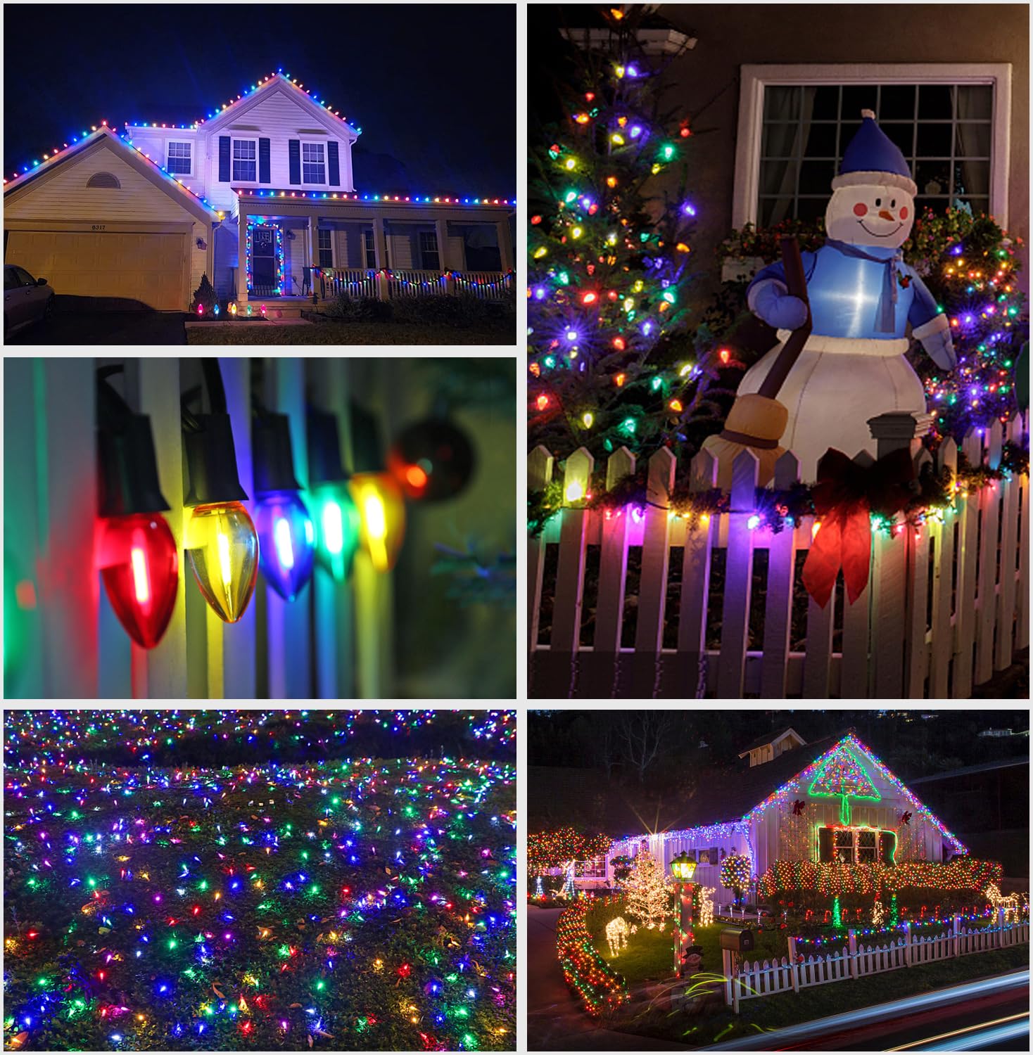 Bort 25 Pack C7 Led Replacement Light Bulb, Shatterproof C7 Led Bulbs For Christmas Outdoor String Lights, E12 Candelabra Base, Commercial Grade Holiday Bulbs - Multicolor
