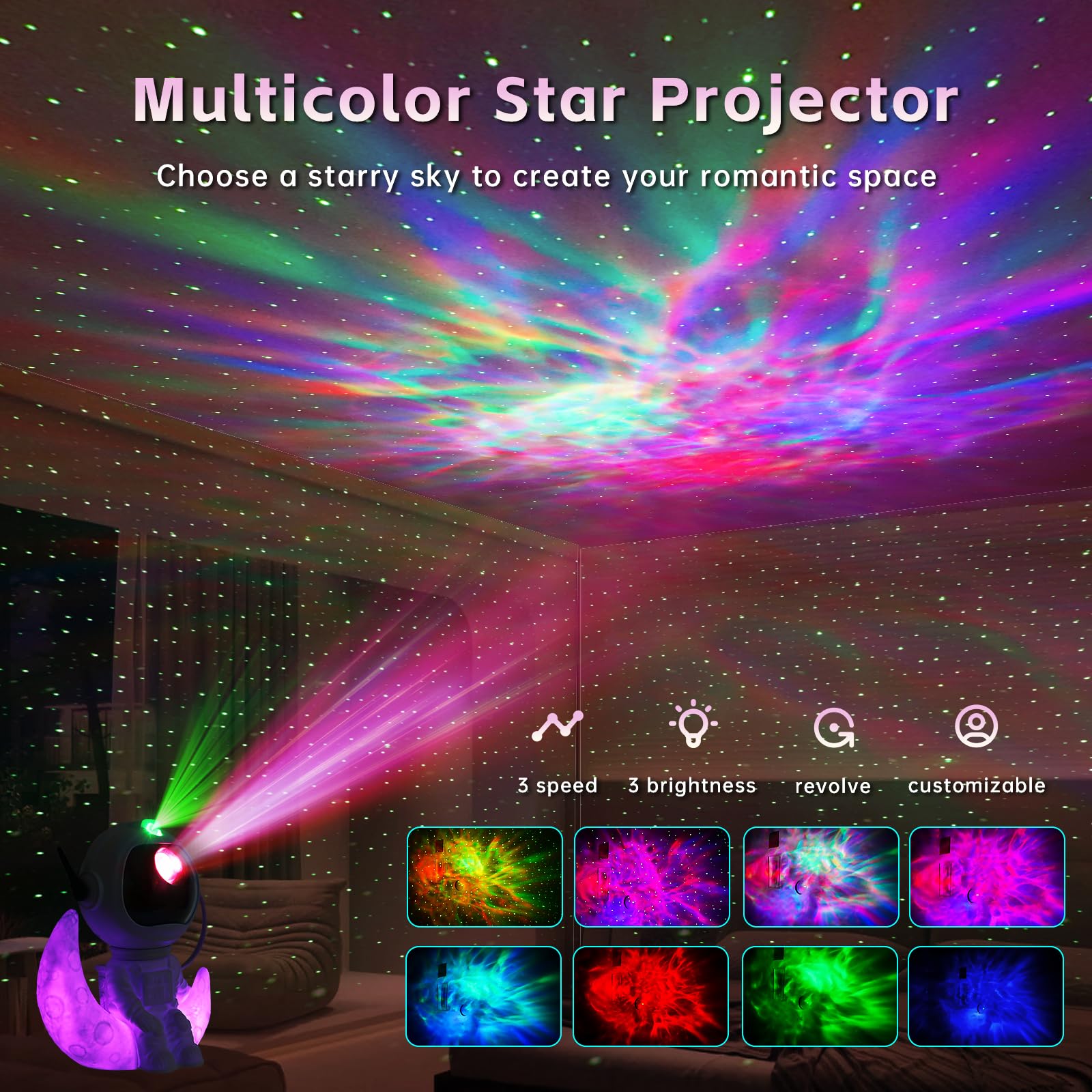 Oioendgs Astronaut Galaxy Projector Night Light - Nebula Star Projector With Timer & Remote, Room Decor For Kids Adults, Christmas Birthday Valentines Day