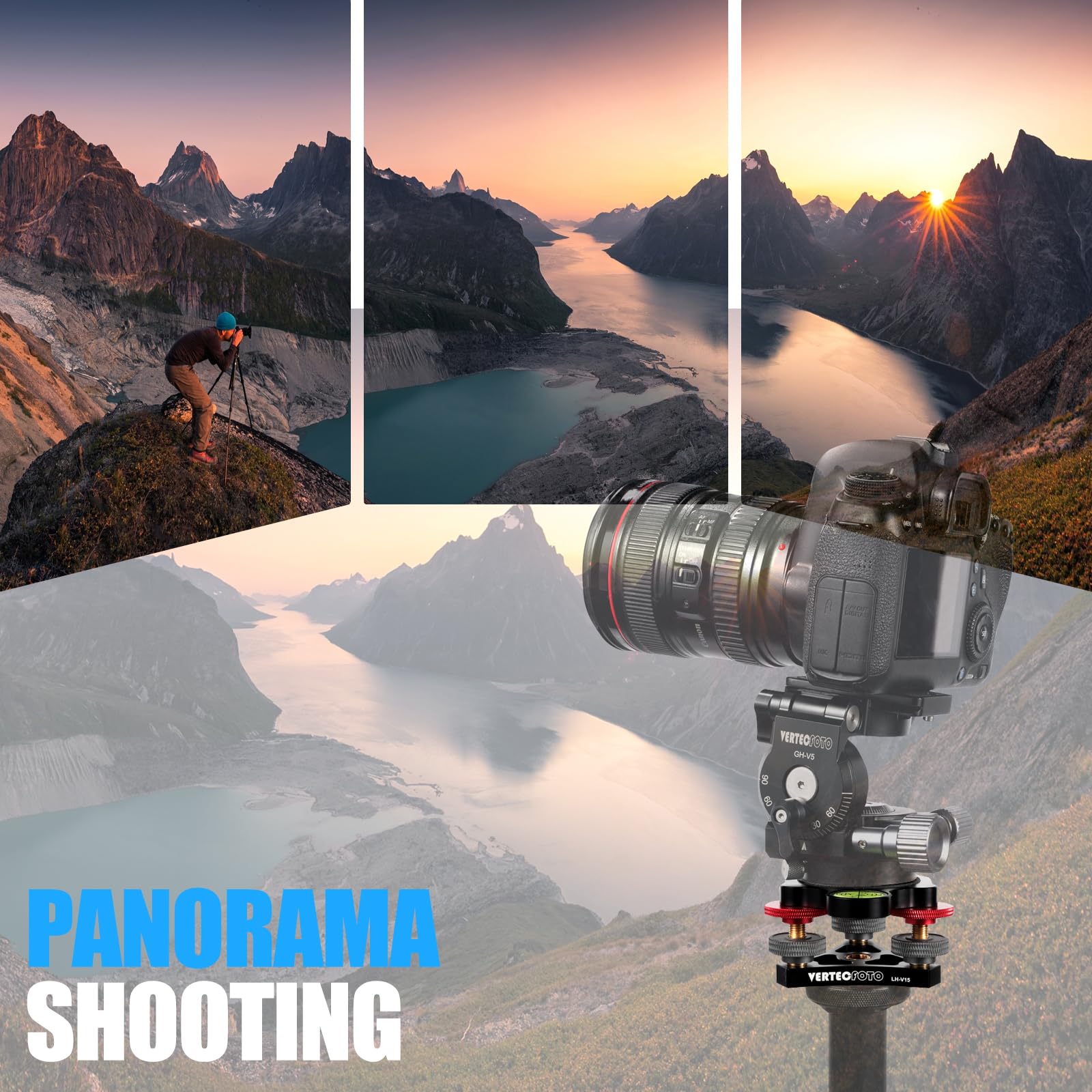 Vertecfoto Tripod Leveling Base : Bigger Bubble Level W/Crosshair, Fine Leveling Faster Enlarged Lock Knobs, Lock Easier, Perfect For A Smart Telescope Or Panos Max Load 33 Ib