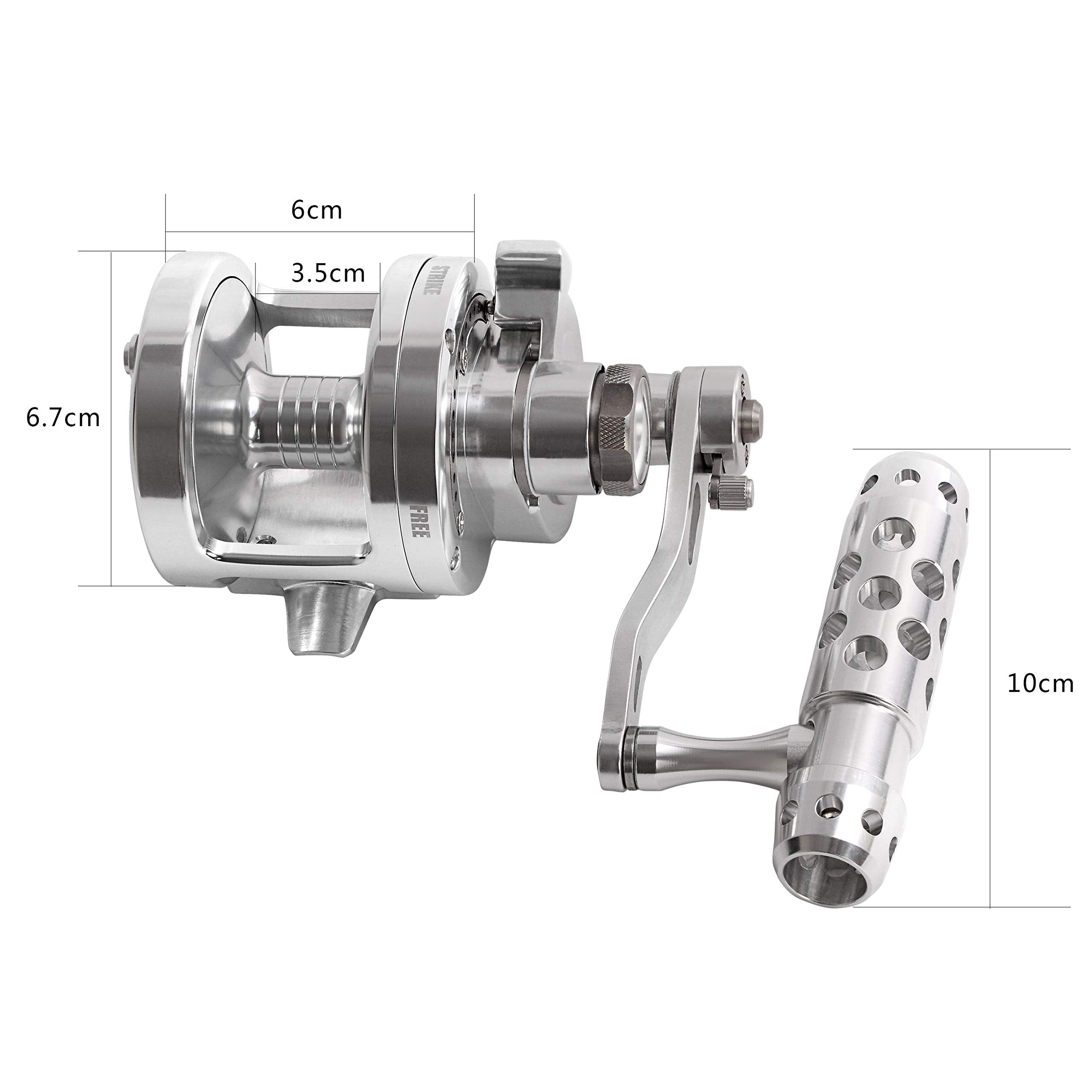 Channelmay Saltwater Jigging Big Game Fishing Reel Cnc Machined 2 Speed Lever Drag Deep Sea Boat Trolling Fishing Right Handed Only 44Lb