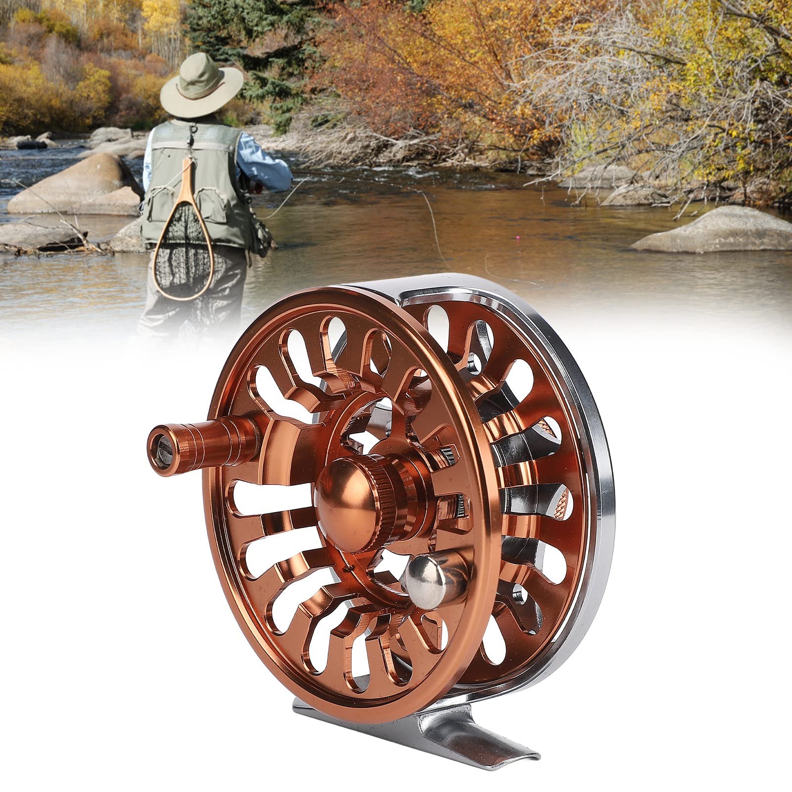 Milltrip Fly Fishing Reel, Double Color 5/6 Fly Reels Cnc Machined Aluminium Alloy 3 Bearing Fly Fishing Wheel For Outdoor
