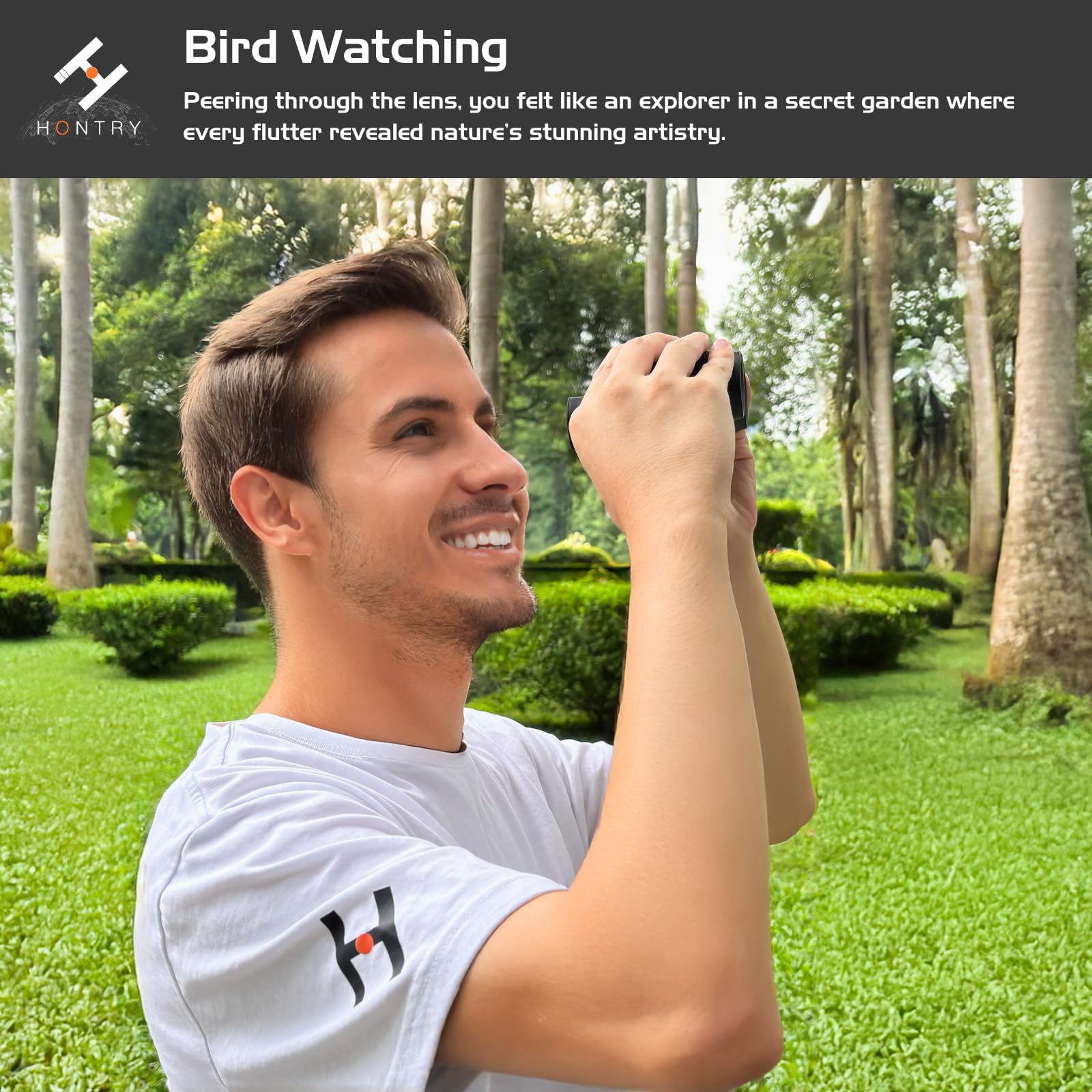 Hontry Binoculars For Adults And Kids, 10X25 Compact Binoculars For Bird Watching, Theater And Concerts, Hunting And Sport Games
