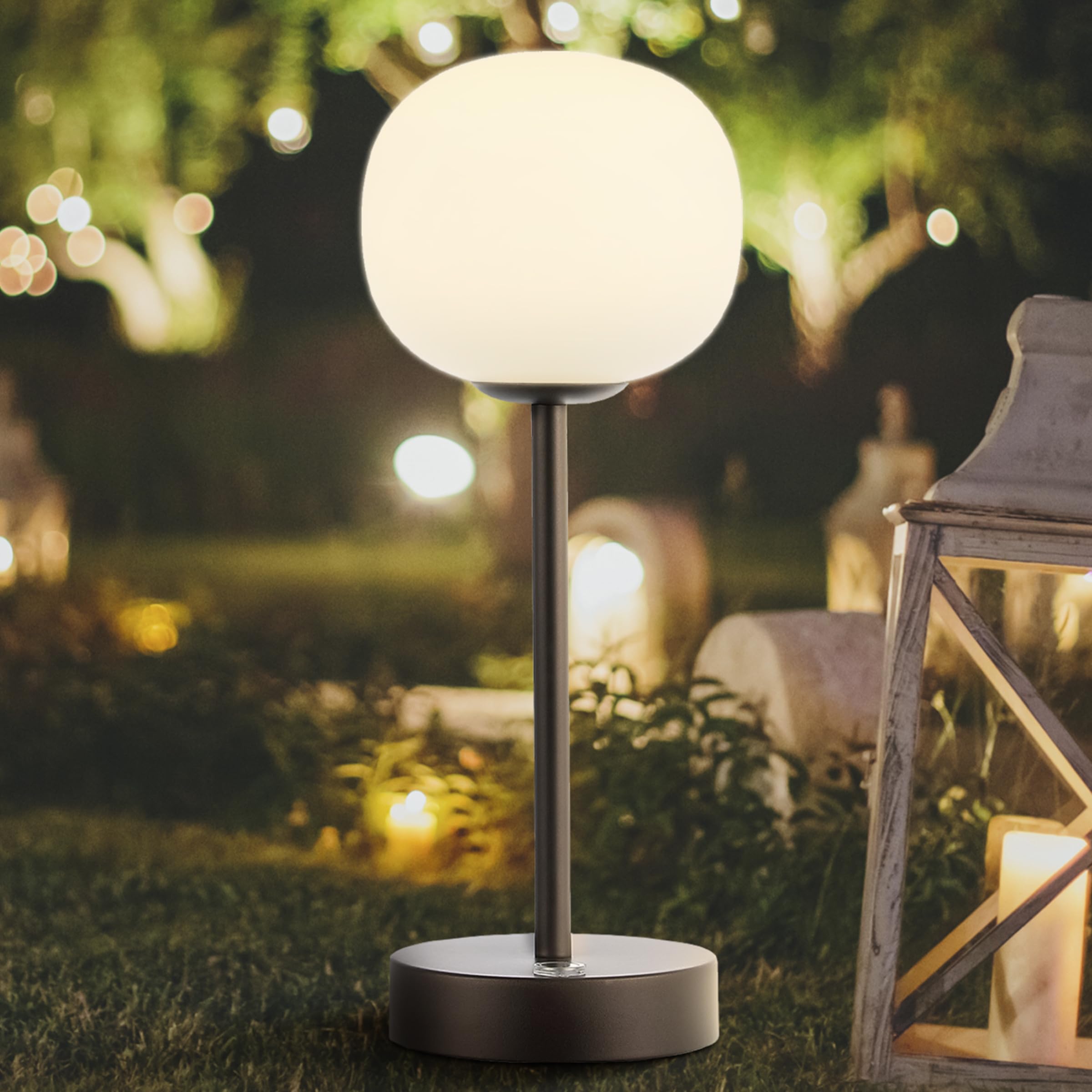 Jonathan Y Jyl7108B Natalia 12.25" Bohemian Farmhouse Iron Rechargeable Integrated Led Table Lamp Contemporary Bedside Desk Lamp For Bedroom Living Room Office, Oil Rubbed Bronze/White
