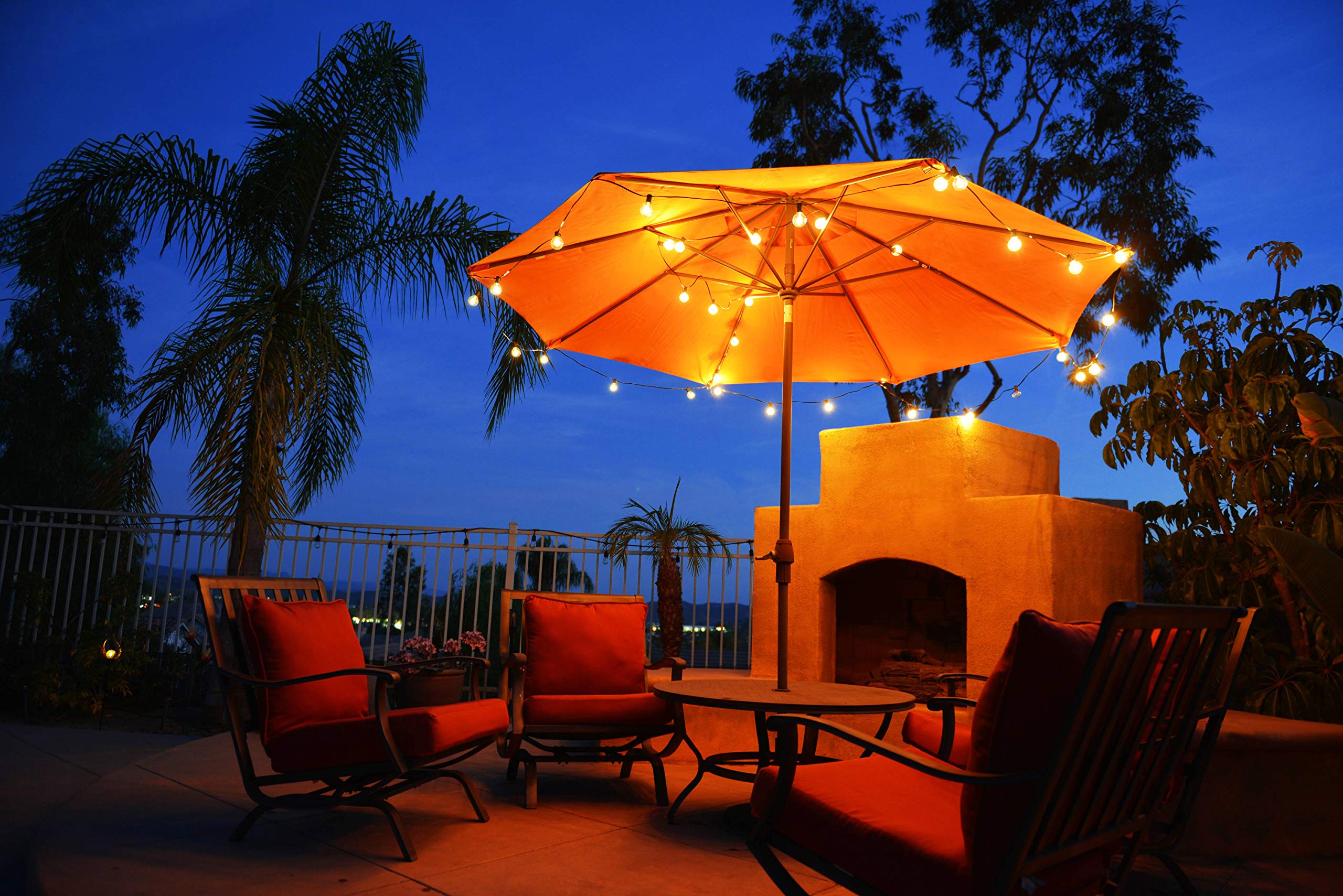 Linkpal G40 Solar Powered 18Ft Outdoor Patio Globe String Lights 15 Led Shatterproof Bulbs, 3 Light Modes, Weatherproof Hanging Lights For Backyard Bistro Pergola Party Decor, E12 Base, 2700K, Black