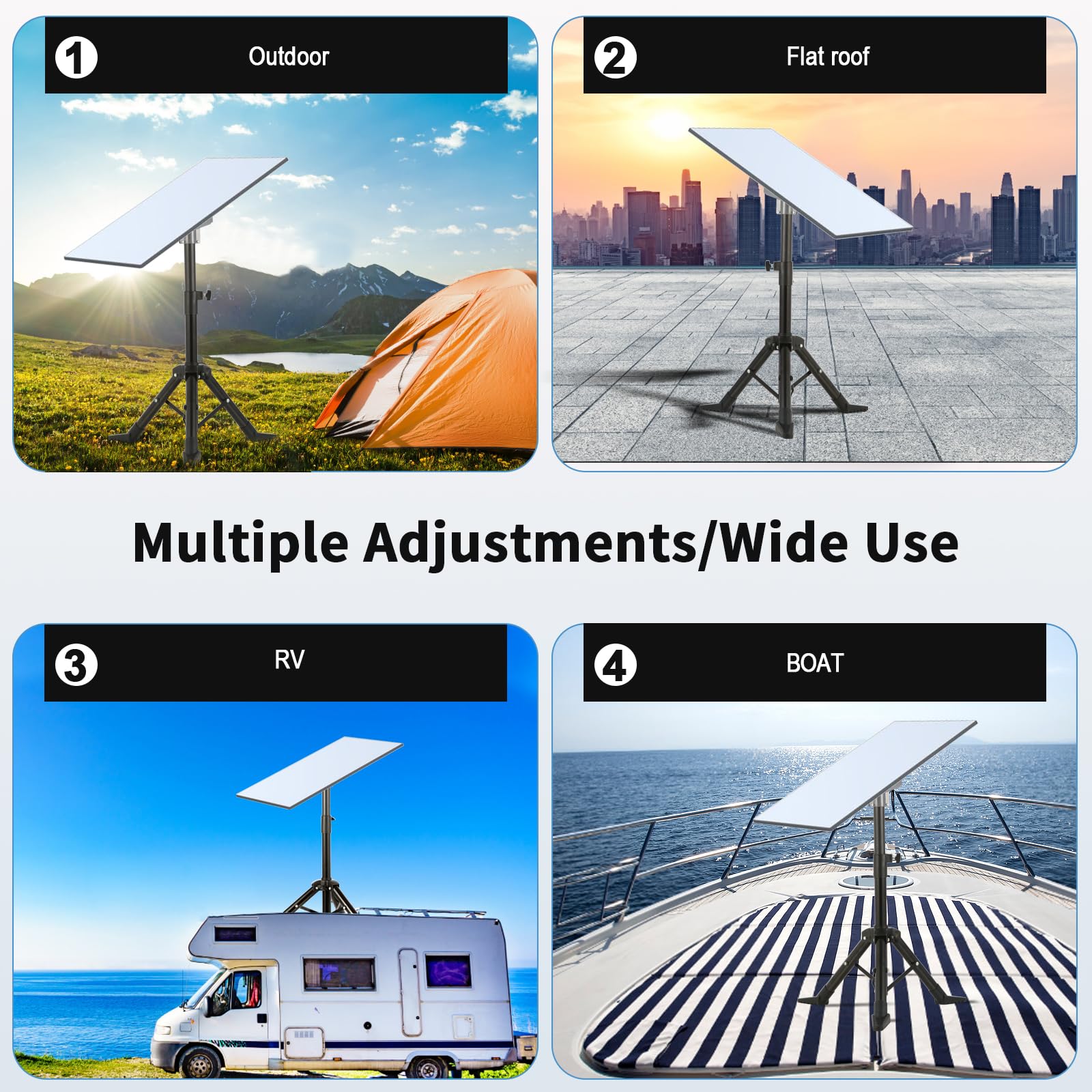 Moruiero Tripod Stand For Starlink Gen 3, Adjustable For Starlink Mounting Kit With Pipe Adapter Compatible With Starlink Gen 3 V3 Dish For Roof Yard Camping And Rv Travel,Accessories For Starlink Gen3