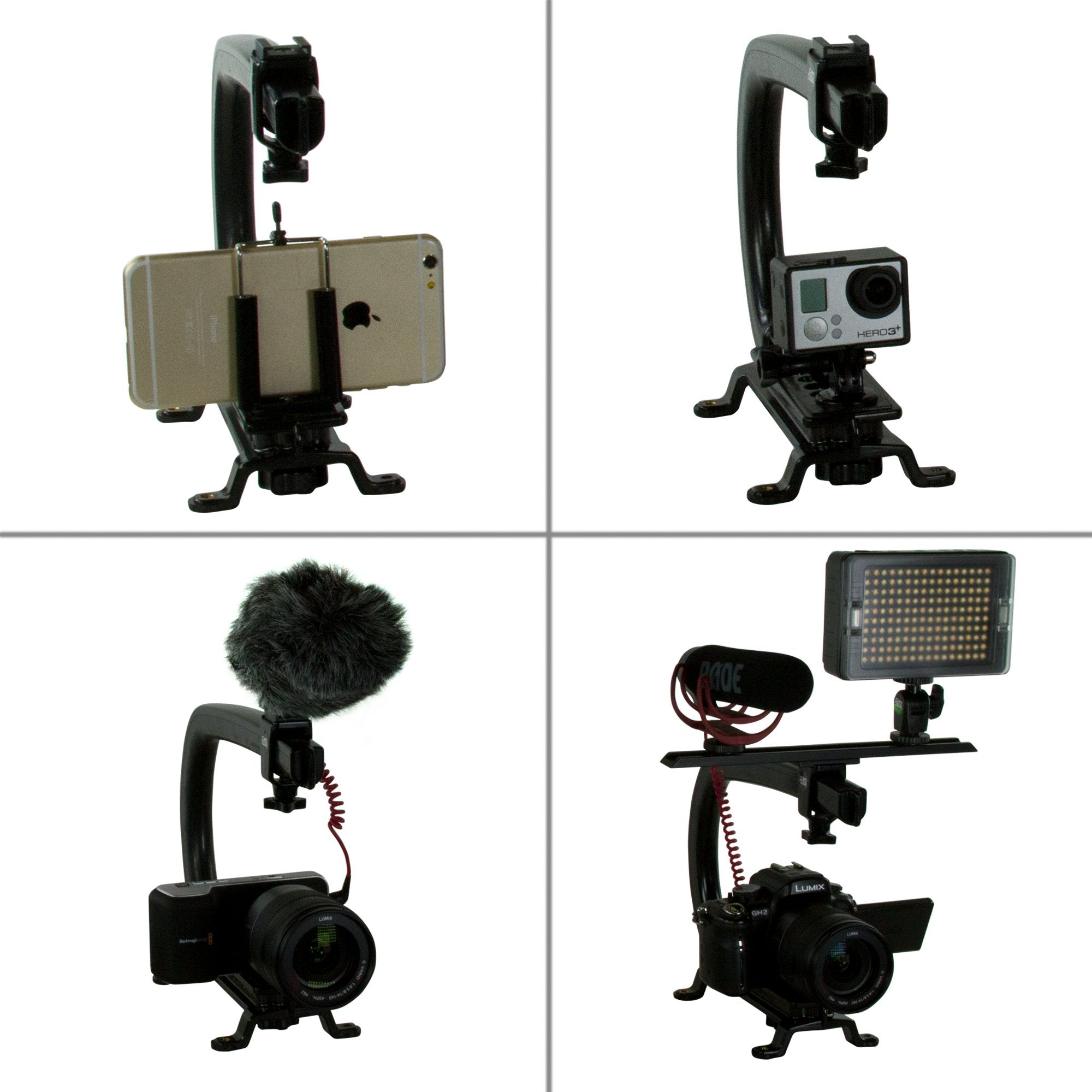 Cam Caddie Scorpion Ex Video Action Stabilizing Rig Handle Grip Handheld Stabilizer With Hot-Shoe Mount For Canon Nikon Sony Panasonic Dslr & Mirrorless Camera Camcorder (Single Cold Shoe)