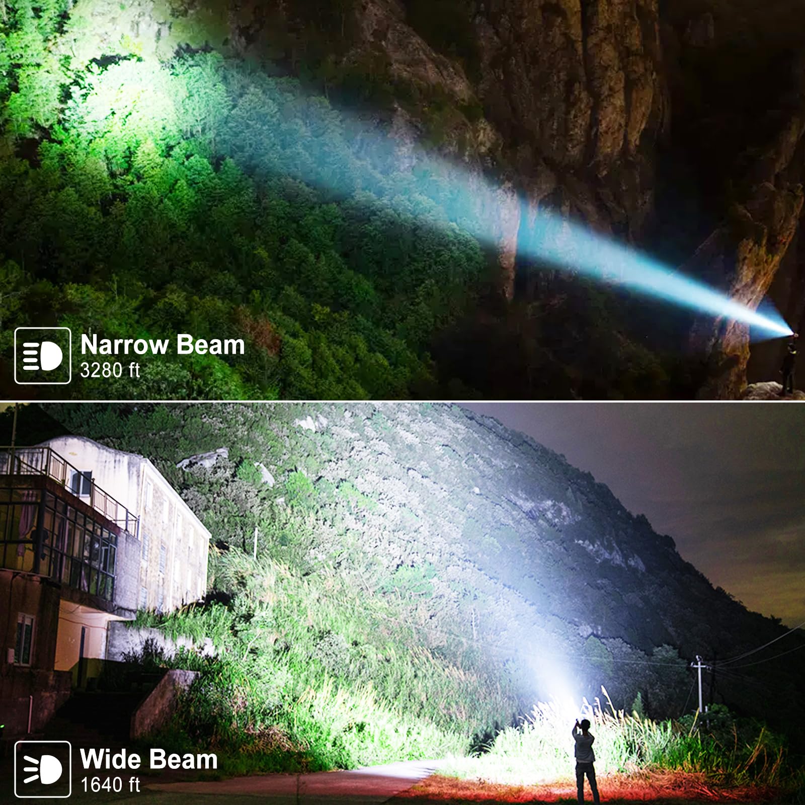 Alicegirl Rechargeable Flashlights 990,000 High Lumens 2 Pack, Led Super Bright Flashlight With 5 Modes & Ipx7 Waterproof, 15H Running Time, High Powered Flash Light For Home Camping Home Emergencies