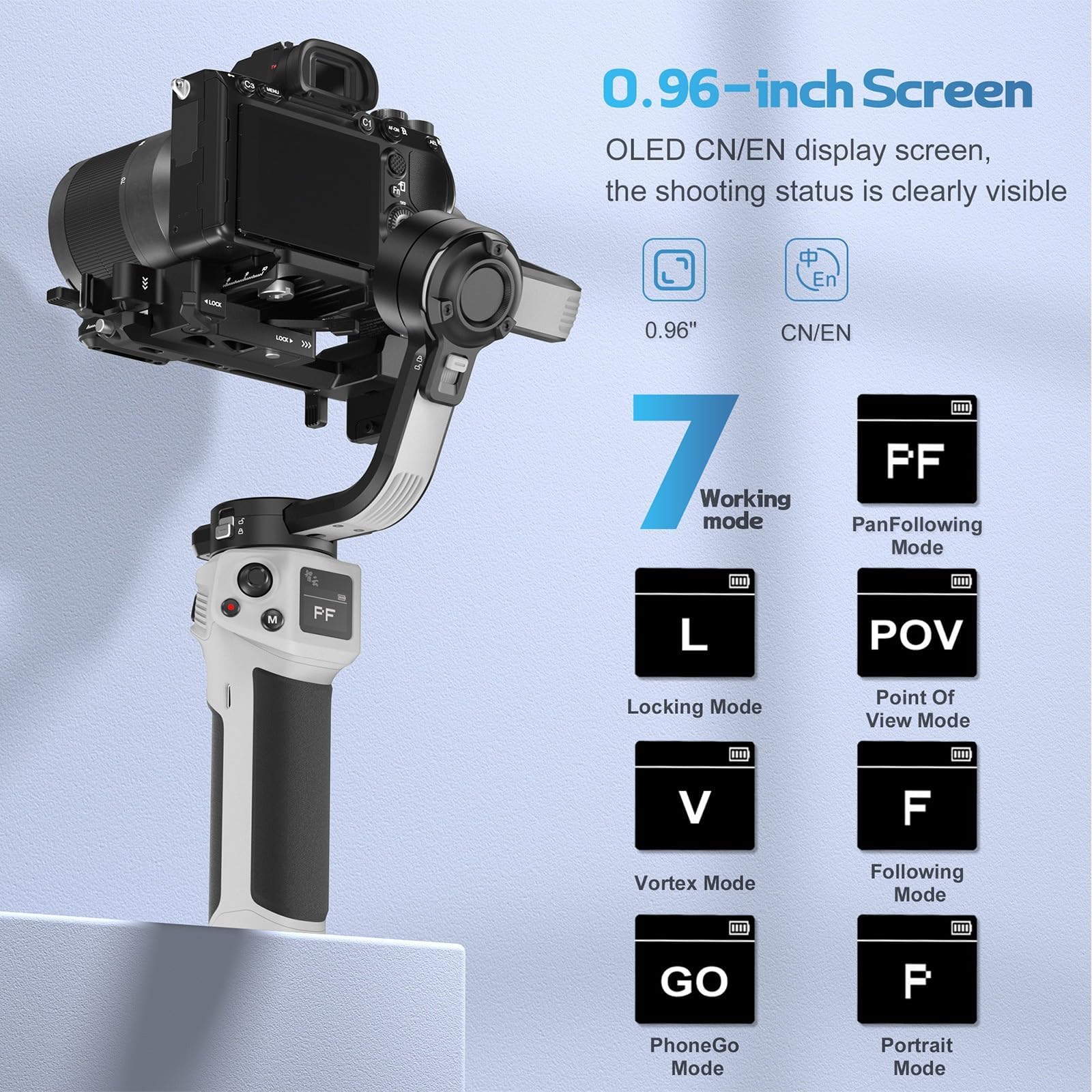 Zhiyun Cinepeer Weebill 3E 3-Axis Gimbal Stabilizer For Canon/Sony/Panasonic/Nikon Camera,Up To 6.6Lbs (3Kg) Payload Extendable Sling Grip Native Vertical Shooting Handheld Camera Gimbal