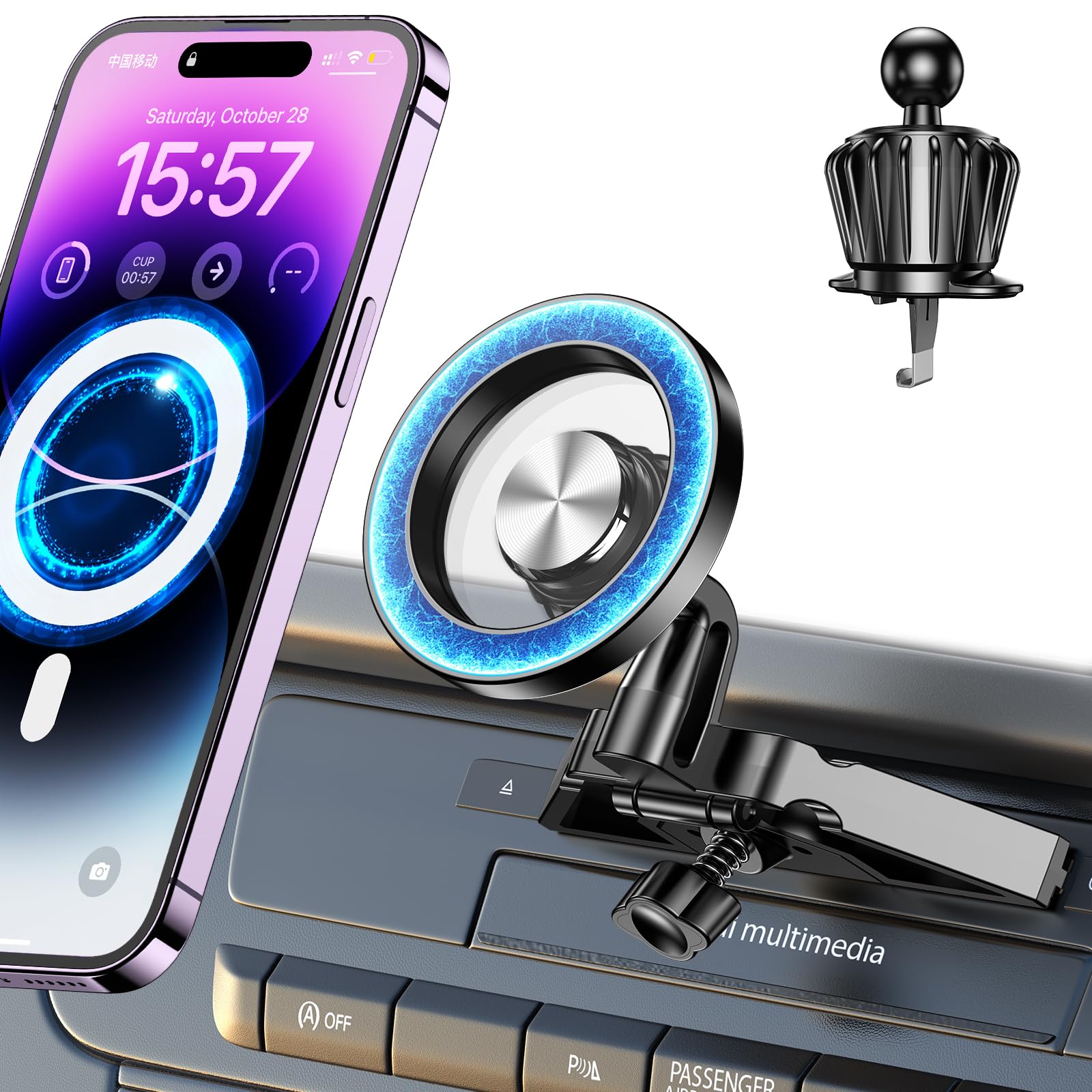 Kaistyle For Magsafe Cd Phone Holder For Car【20 Strong Magnets】Magnetic Cd Player Phone Mount For Car Phone Holder Cd Slot Mount,Cd Slot For Iphone 16 15 14 13 12 Pro Max Plus Magsafe Case All Phones