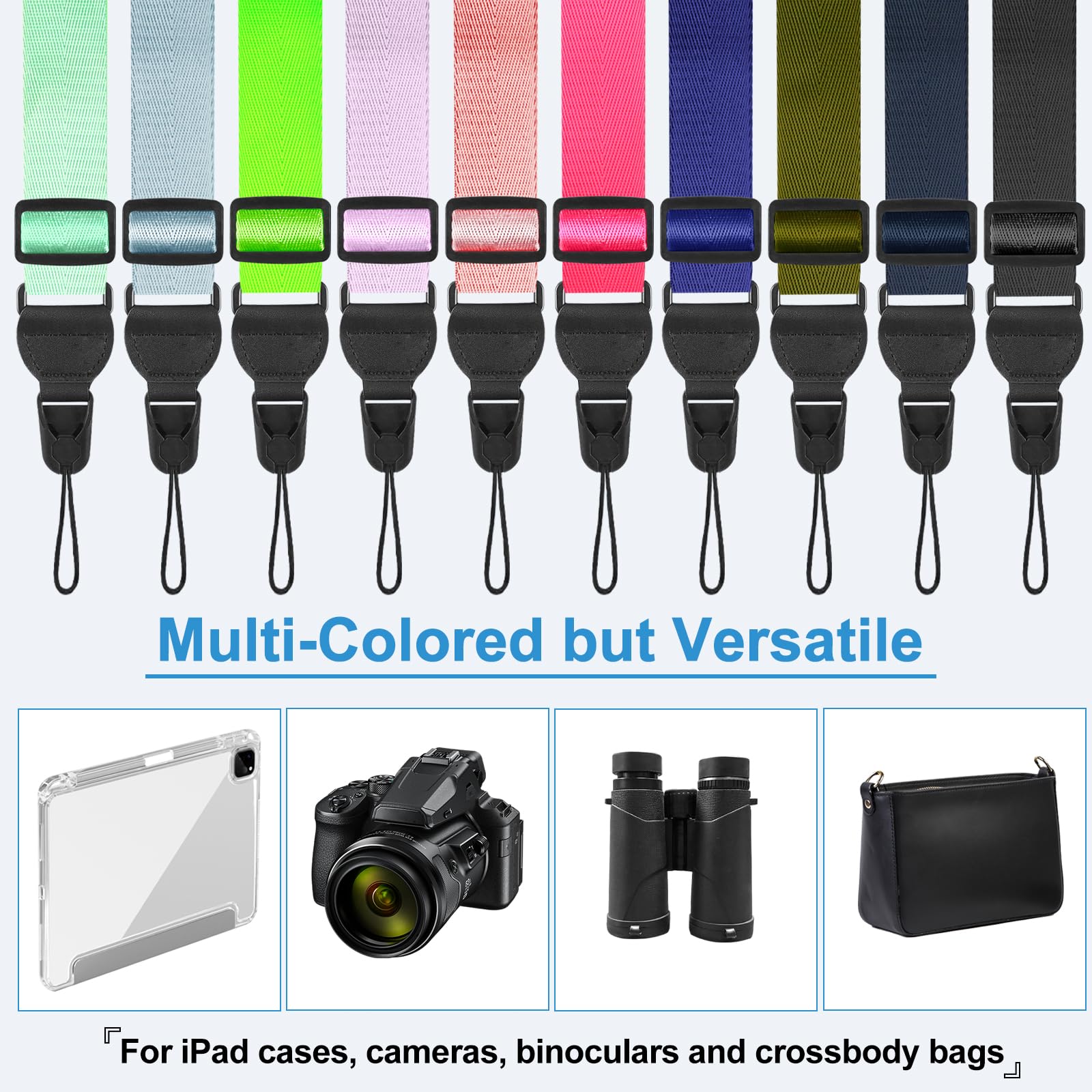 Fieil Adjustable Ipad Strap, Silicone Padded Shoulder Strap, Universal Binoculars Straps, With Quick Release Buckle, Comfort Neck Strap For Ipads, Cameras, Tablet Case, Binoculars (Black)