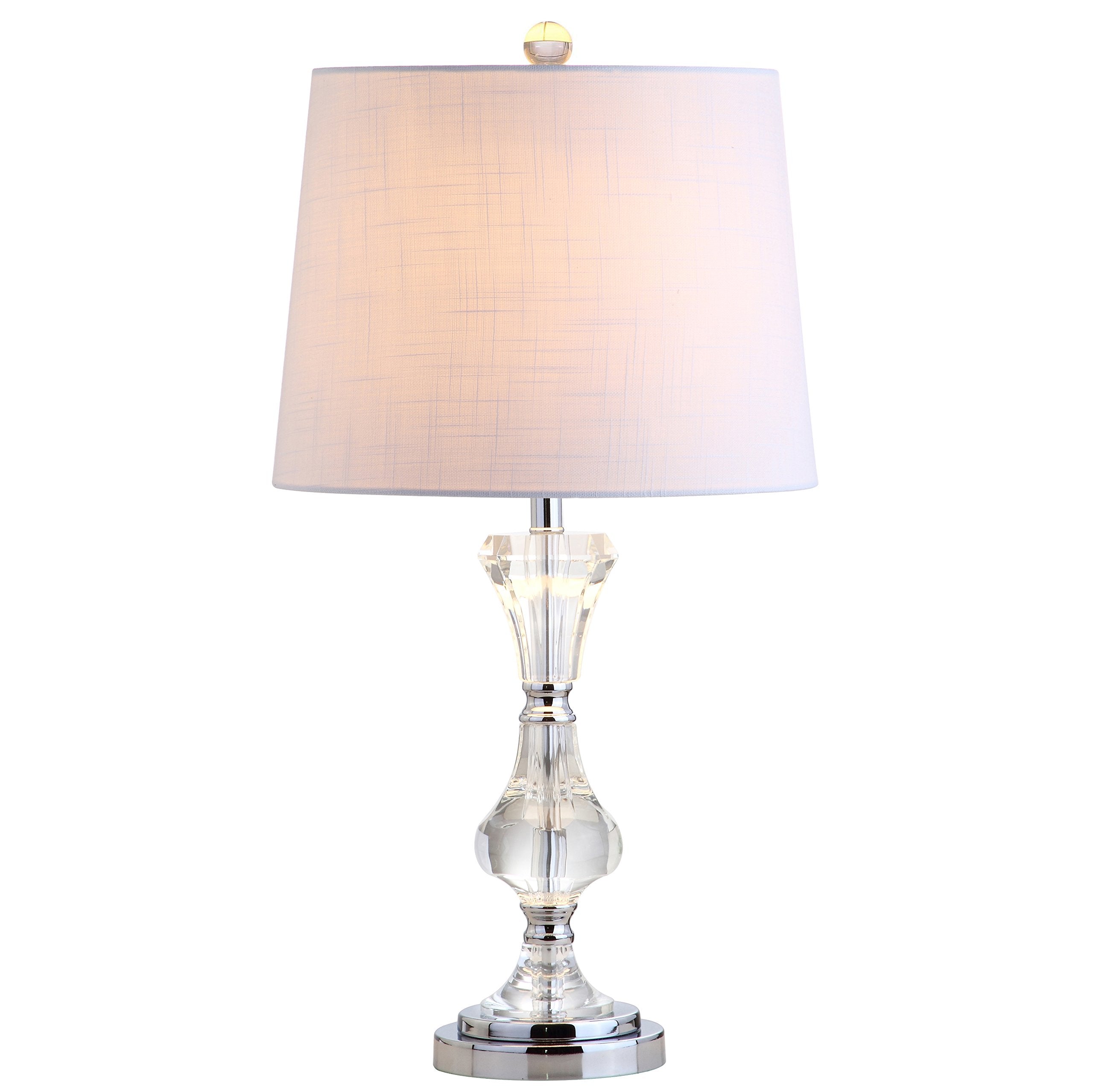 Jonathan Y Jyl2040A Riley 25" Crystal Led Table Lamp Transitional Glam Contemporary Bedside Desk Nightstand Lamp For Bedroom Living Room Office College Bookcase Led Bulb Included, Clear