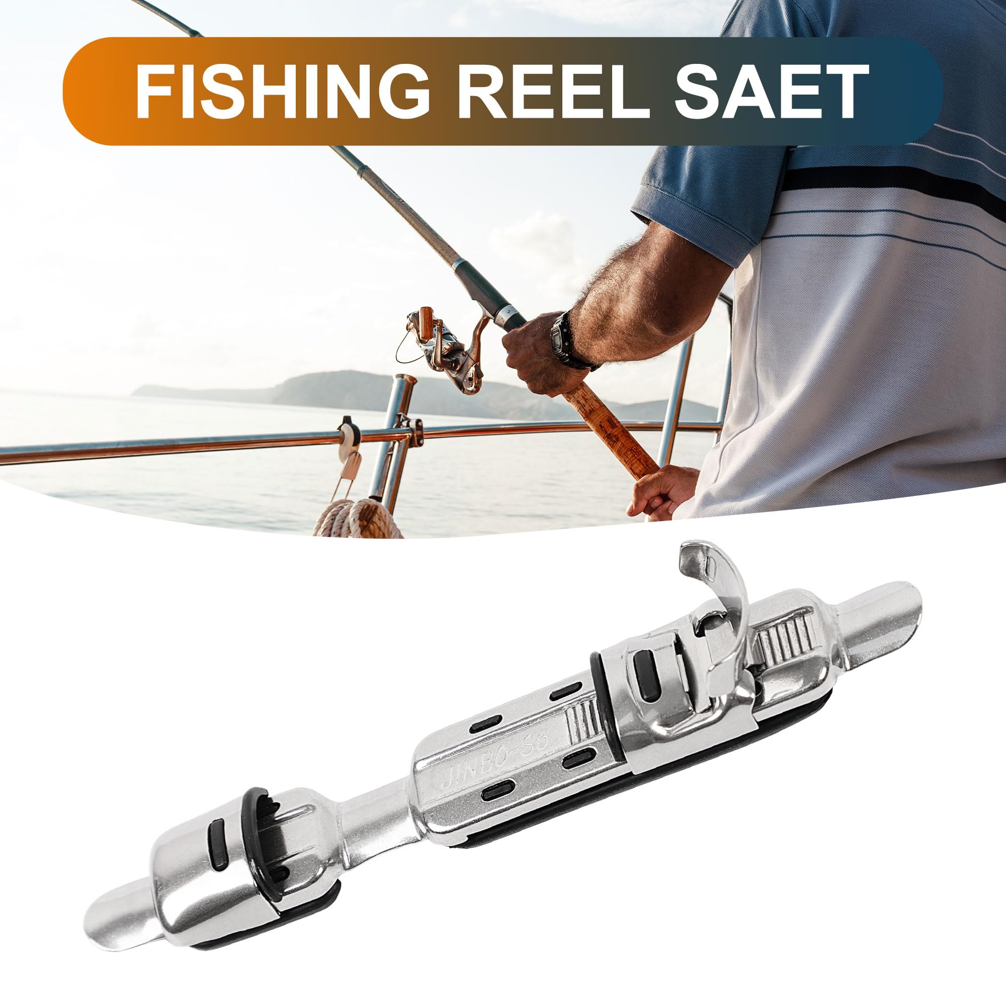 Uxcell 1Pc Adjustable Fishing Reel Seat Plate Snap Lock Metal Reel Seat Rubber Cushion Rod Reel Seat Deck Fishing Pole Wheel Reel Seat Outdoor Fishing Gear