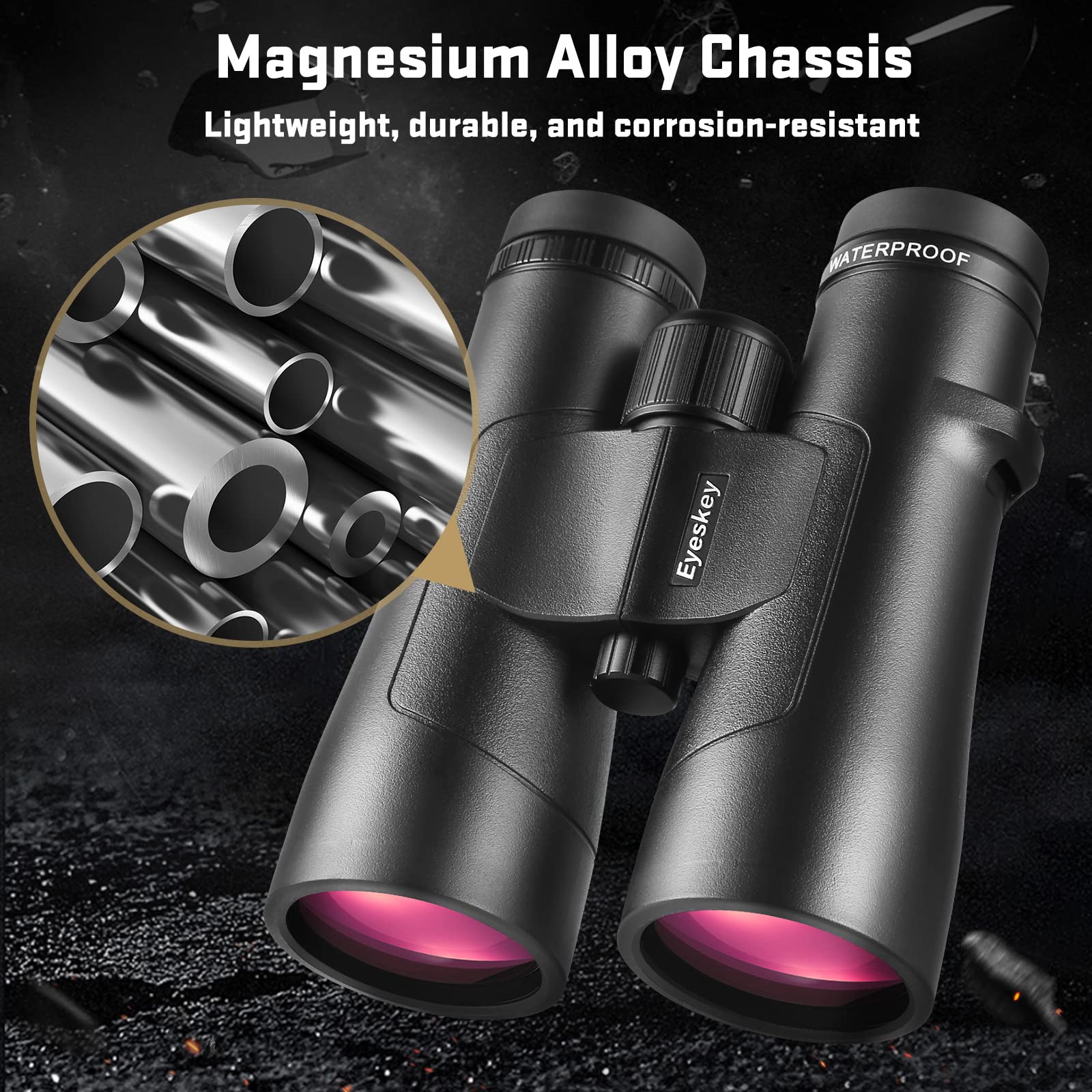 Eyeskey 12X50 Ed Binoculars For Adults High Powered, Super Clear And Wide Field Of View, Lightweight & Waterproof Binocular, Perfect For Hunting, Bird Watching, Wildlife
