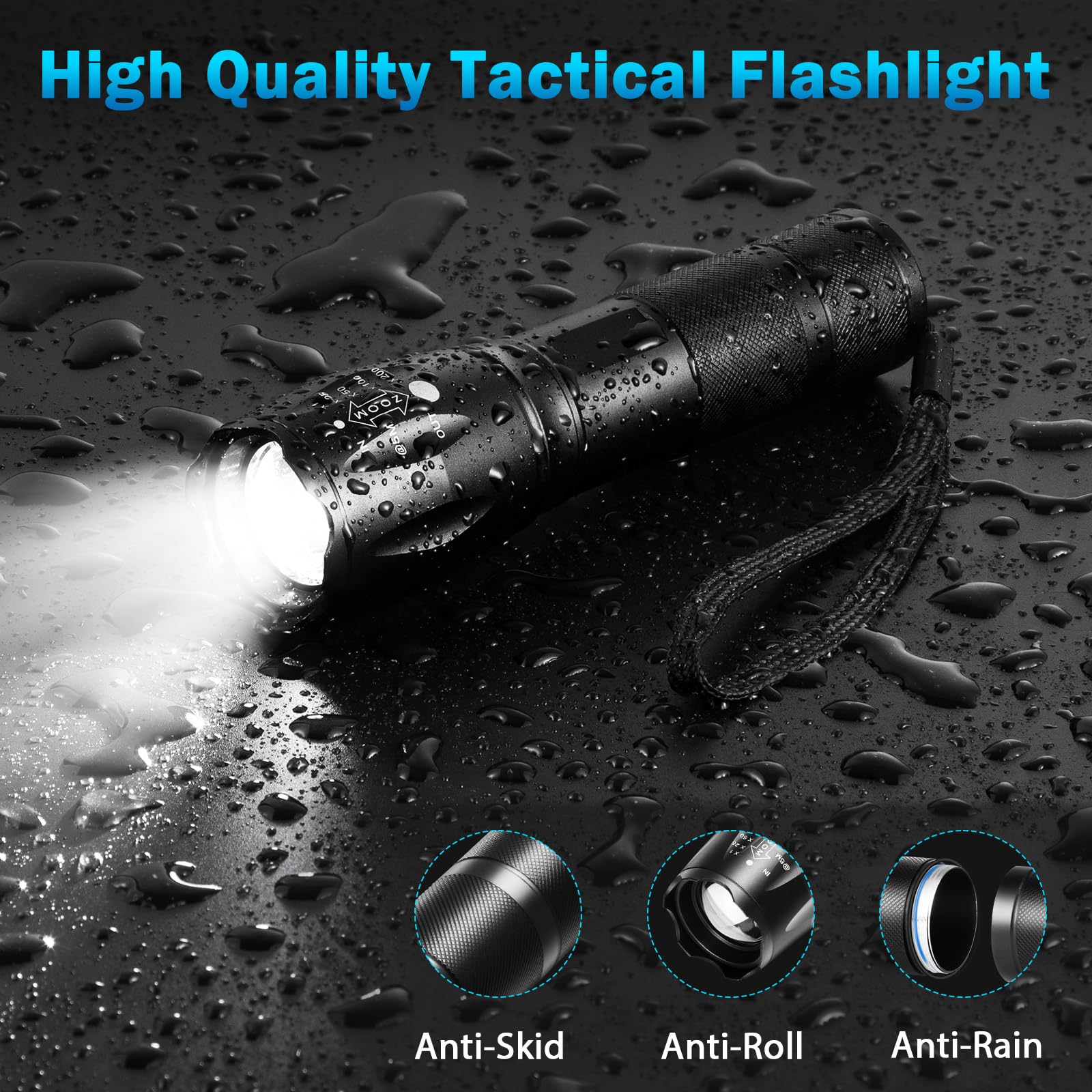 Staaricc 2Pack Led Flashlights High Lumens, 5Mode Tactical Flashlight For Home, Small Flashlights Powerful, Pocket Flashlight Bright, Adjustable Torch Light, Mini Flash Light For Emergencies Camping Outdoor