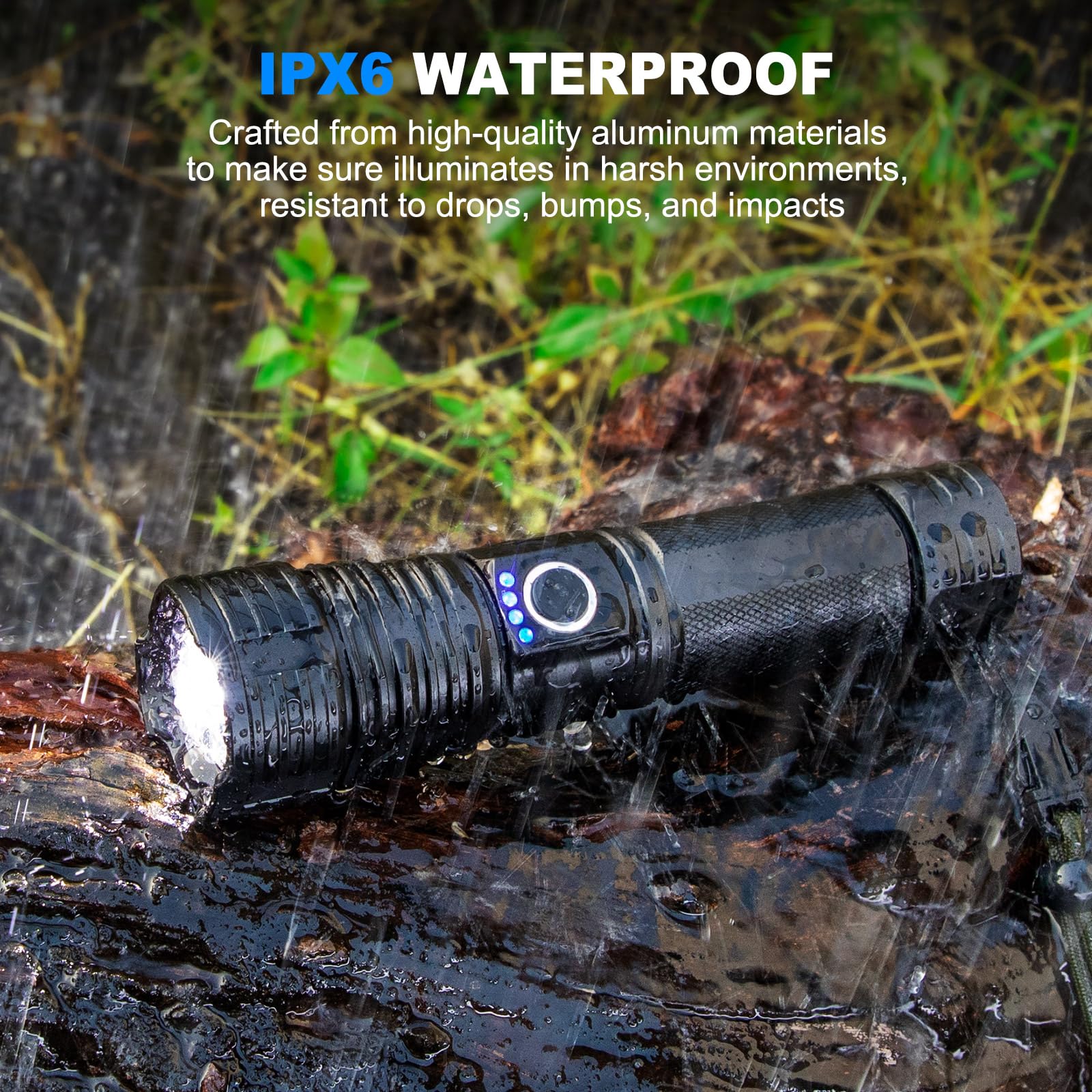 Gdplus Rechargeable Flashlights High Lumens, 2Pack 990,000 Lumen Super Bright Led Flashlight With 5 Modes & Waterproof, Usb Fast Charging Handheld High Powered Flash Light For Home, Camping, Emerge∩Cies