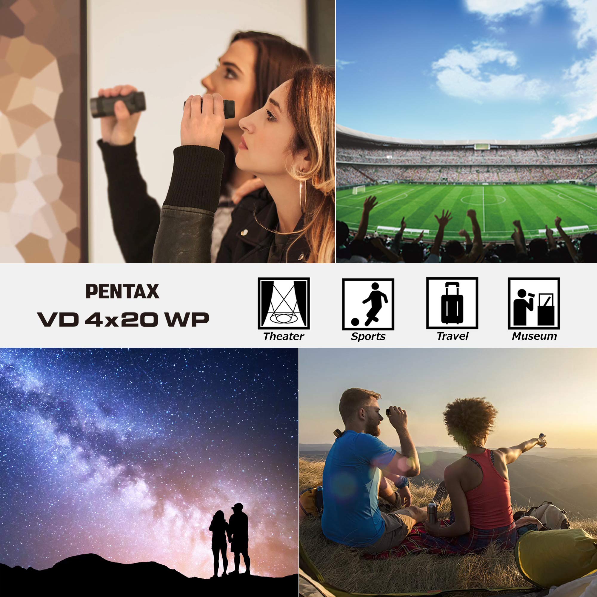 Pentax Vd 4X20 Wp Unique 3 In 1 Binoculars, Monoculars And Telescope With The Versatility To Capture The Emotion Of A Variety Of Scenes.