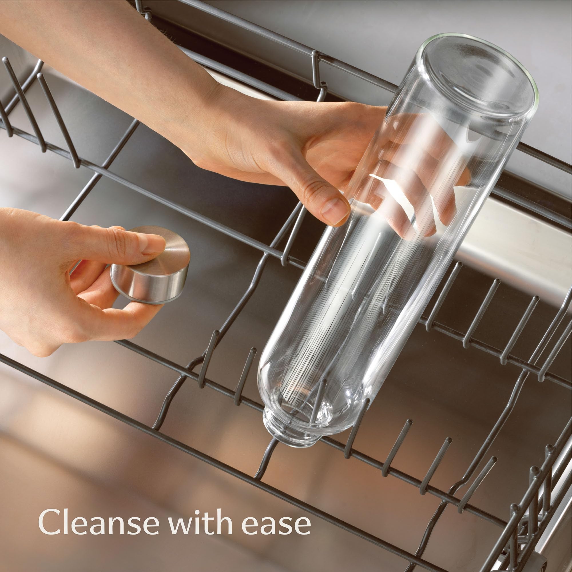 Glass Water Bottle 25Oz With Felt Sleeve - Borosilicate Glass - Leakproof Lid