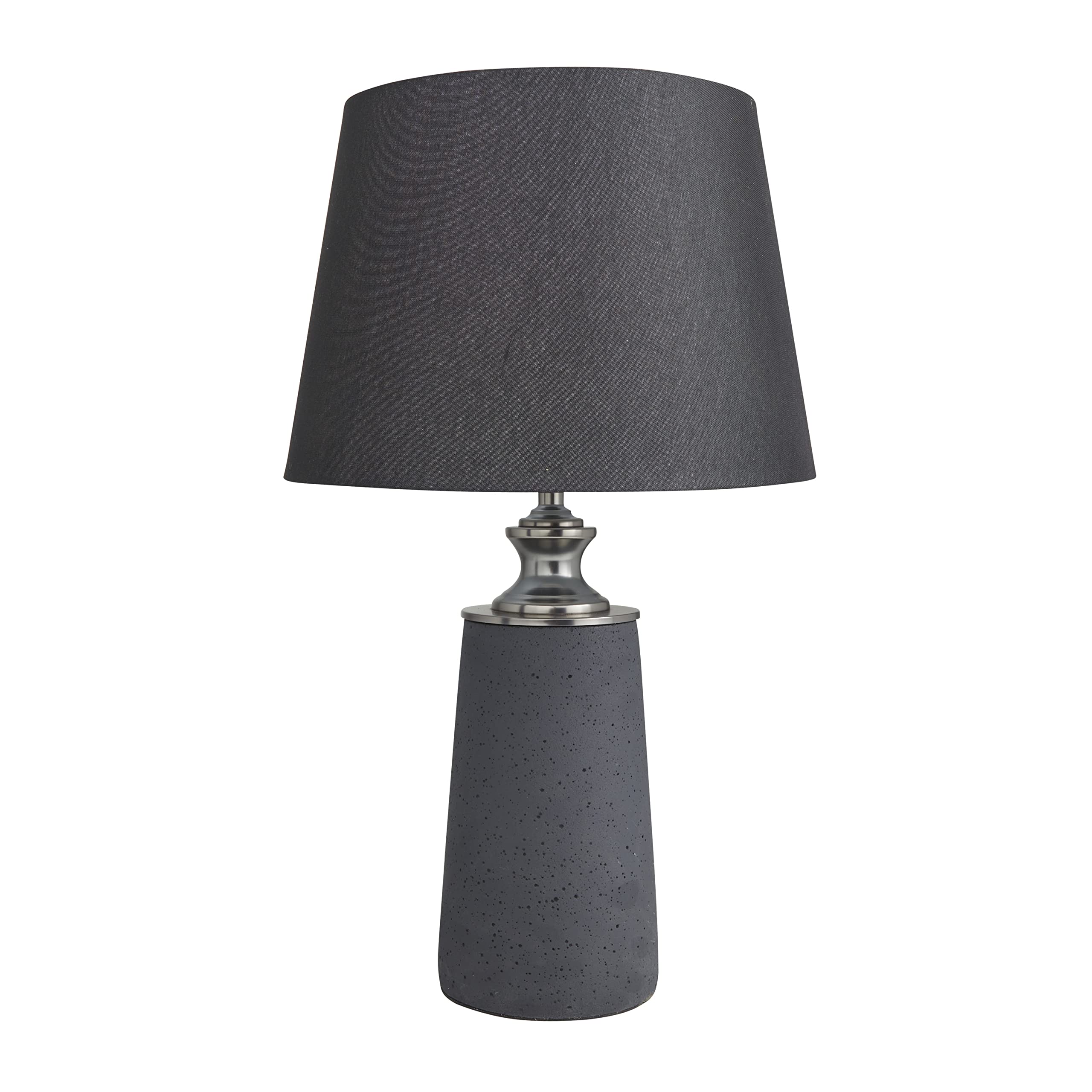 Deco 79 Modern Cement Table Lamp Bedside Desk Lamps For Bedroom, Living Room, Office, Kids Room, Girls Room, Dorm, 14" L X 14" W X 24" H, Black